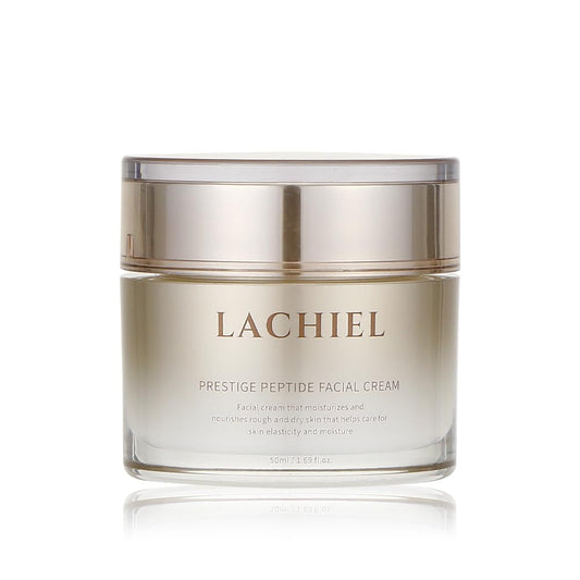 LACHIEL Prestige Peptide Facial Cream 1.69fl.oz (50ml) Panthenol, 20 Peptides, Carnosine, Adenosine, Niacinamide, Anti-aging, Wrinkle improvement, Made in KOREA.
