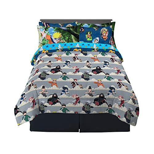 Naruto Anime Bedding Super Soft Comforter and Sheet Set with Sham, 7 Piece Full Size, By Franco