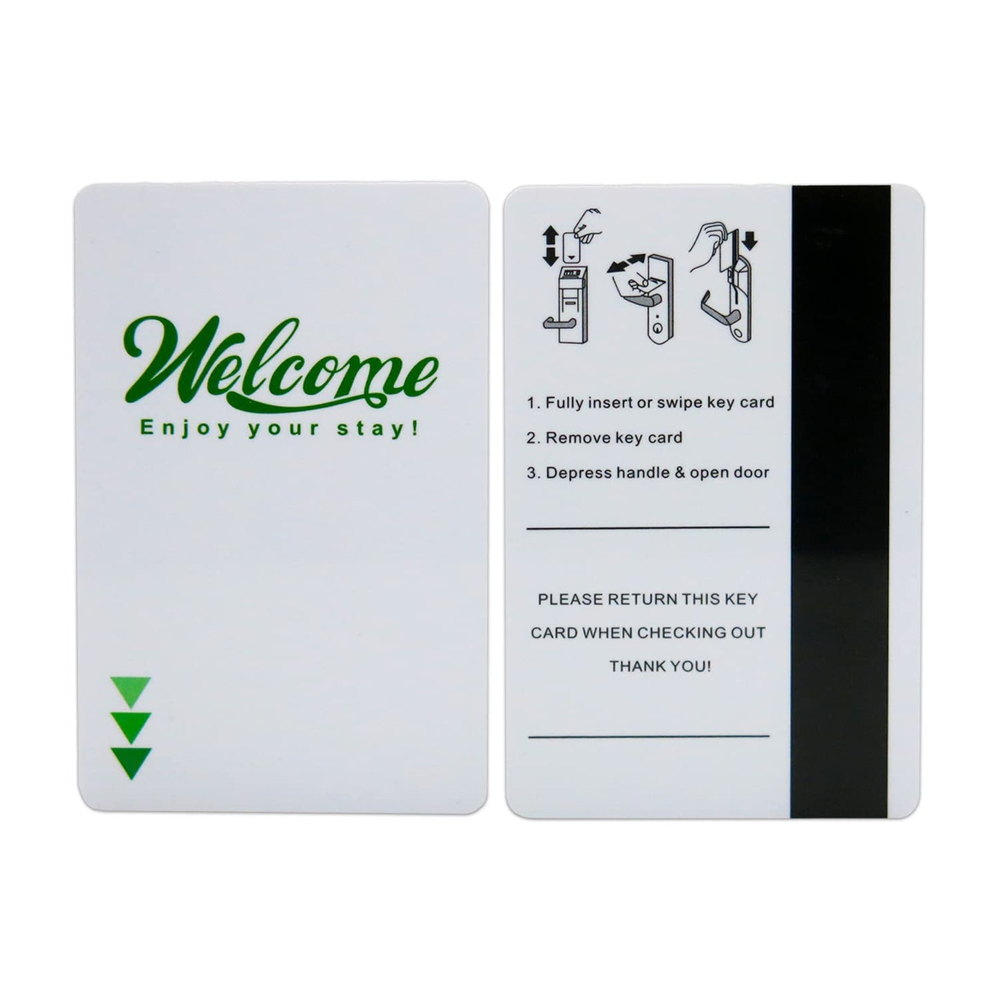 Gialer 250 Pack Hotel & Motel Key Cards Welcome Enjoy Your Stay Card Magnetic Strip Door Card(Green)