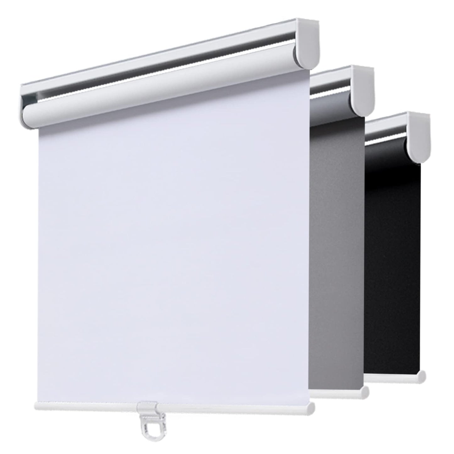 AOSKY Cordless Roller Shades Blackout Blinds for Windows Room Darkening Rolled Up Shades with Spring System, UV Protection Window Shades Door Blinds for Home and Office (46" W x 72" H, White)
