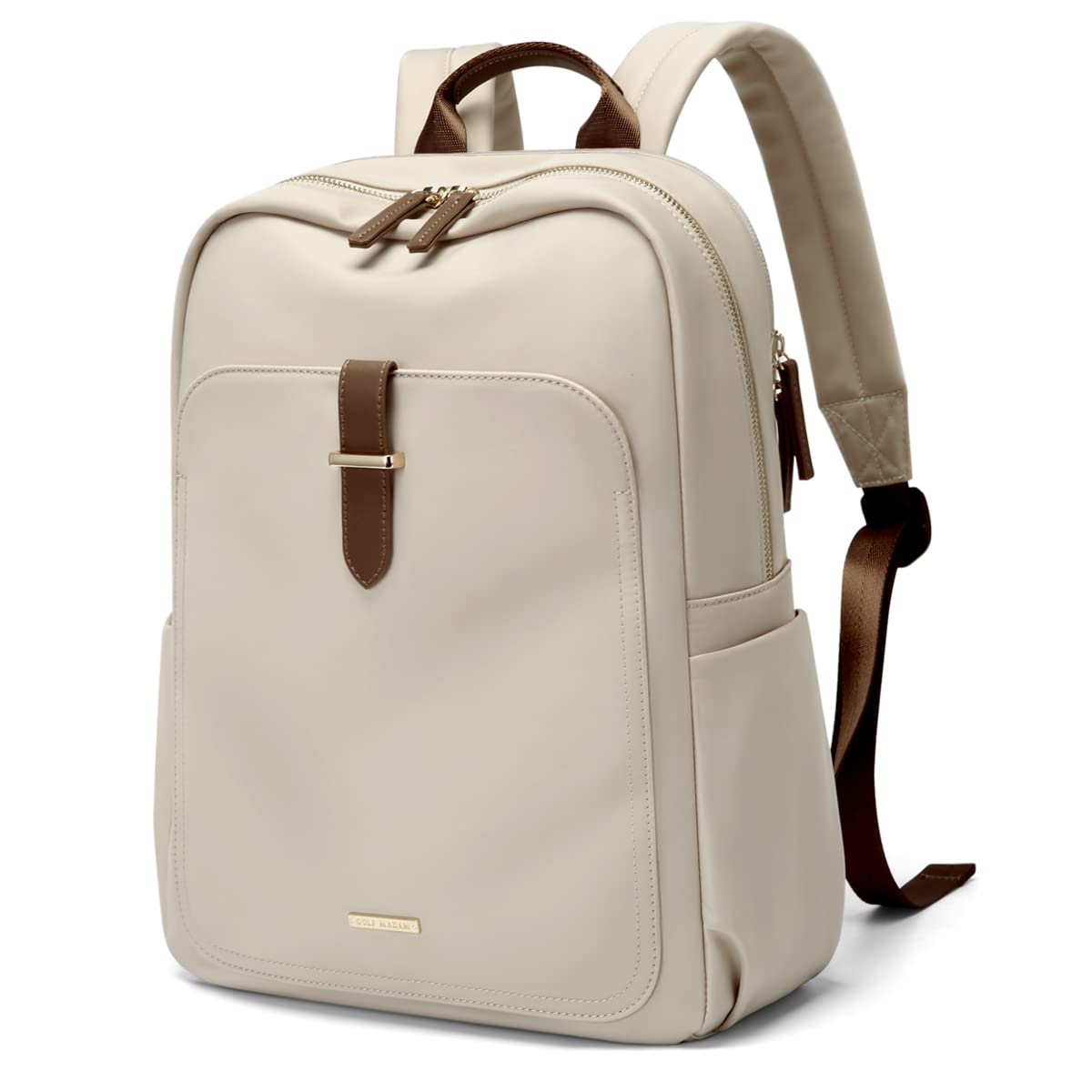 GOLF SUPAGS Laptop Backpack Purse for Women Fits 16 Inch Notebook Casual Daypack Work Travel College Bookbag Fashion Computer Bag (Apricot, 16 Inch)