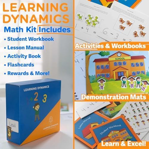 LEARNING DYNAMICS 4 Weeks to Read Program and 15 Minute Math Program – Includes 53 Books, Teaching Manuals, Activity Workbooks, CD, Flashcards, Manipulatives – Learn Math, Reading & Writing