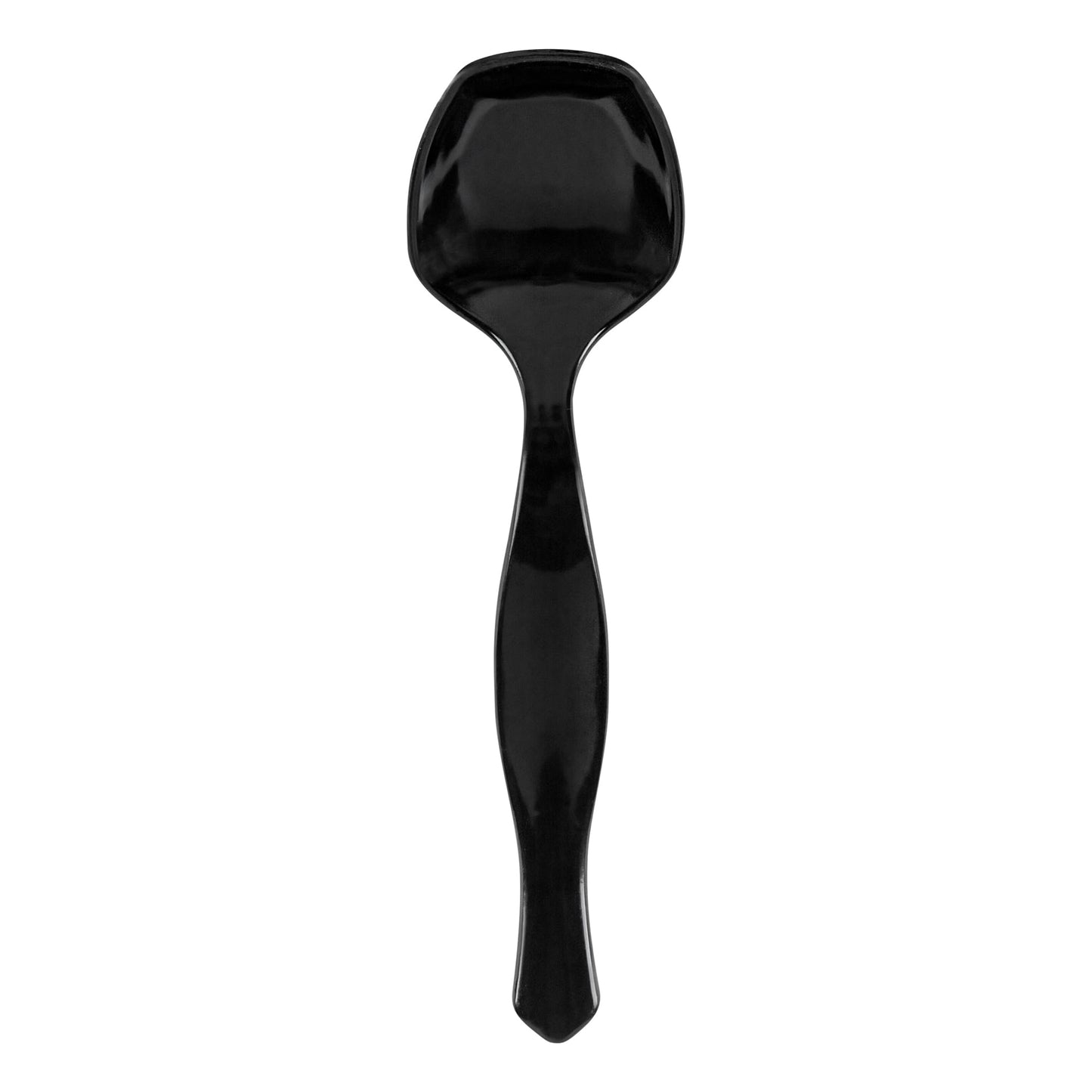 Restaurantware-Cater Tek 8 Inch Serving Spoons, 100 Disposable Spoons For Catering - Ergonomic Handle, Heavy-Duty, Black Plastic Food Spoon, Elegant, For Weddings, Buffets, Or Catering Events