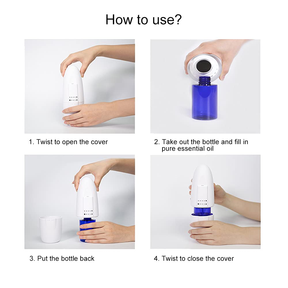 Smart Waterless Aromatherapy Essential Oil Diffuser, Professional Portable Scent Air Machine, Waterless Plug-in Aroma Diffuser for Essential Oils, 100ml for Home, Large Room