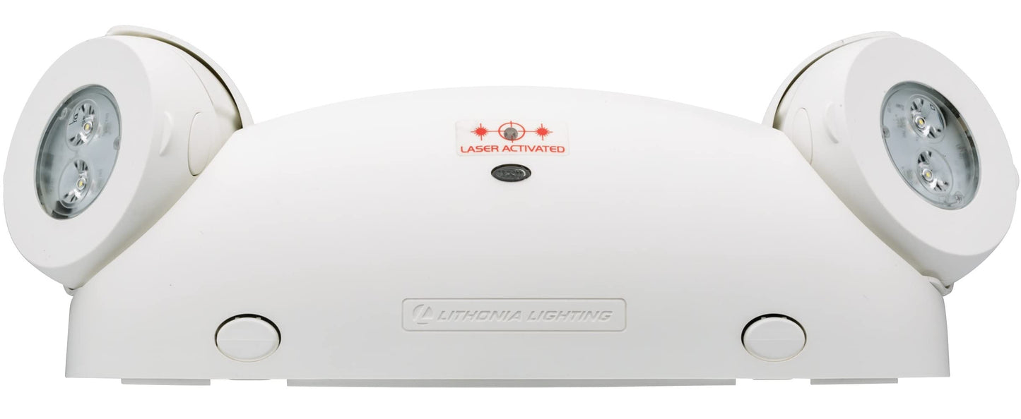 Lithonia Lighting Quantum LED Emergency Lights for Business, Manual Testing, 2-Head Fixture, 640 Lumens, White (ELM4L)