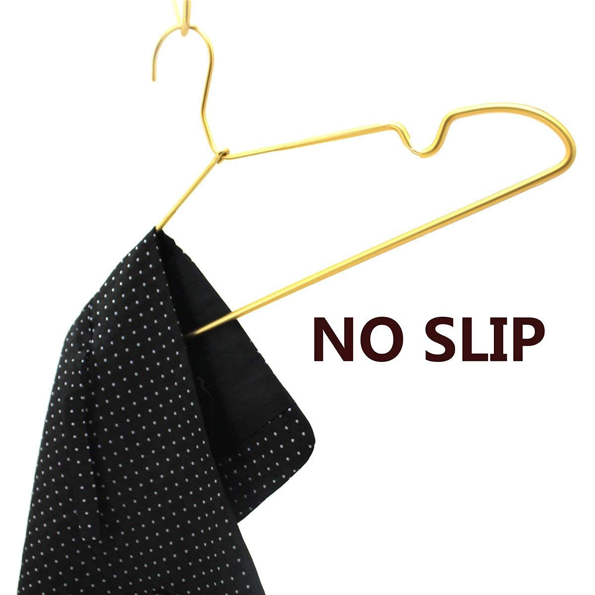 Koobay 12.6” Matte Gold Metal Kids Baby Hangers, 60Pack, Non Slip Suit for Coated Wire Children Clothes Hangers Closet Storage, Retail Display,Space Saving for Toddler Coats Infant Hangers