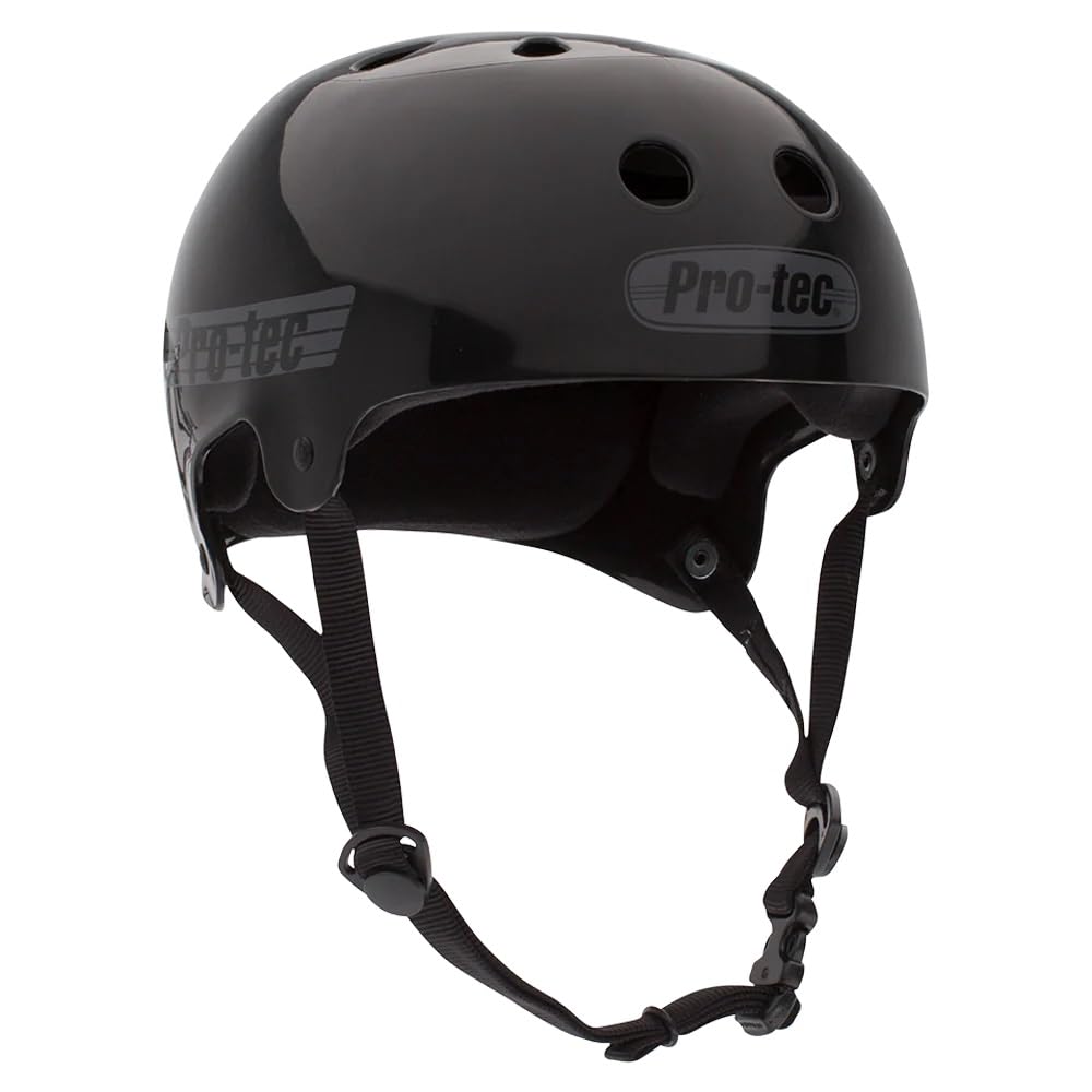 Pro-Tec Skateboard Helmet Bucky Lasek Signature Edition– X-Small – Black Reflective Matte