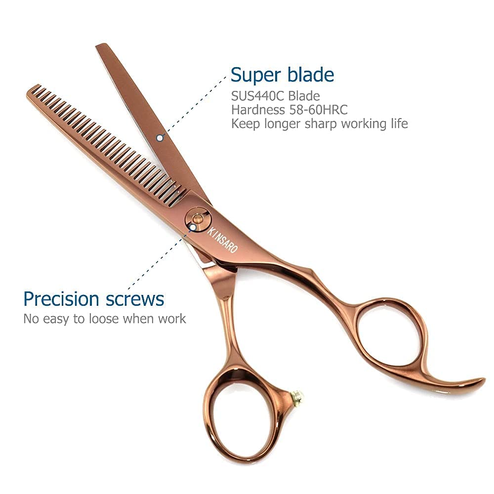 6 Inch Professional Hair Scissors Hair Cutting Shears and Thinning Shears Japan 440C Shears Haircut Scissors Barber Scissors Hair Cutting Scissors Kinsaro
