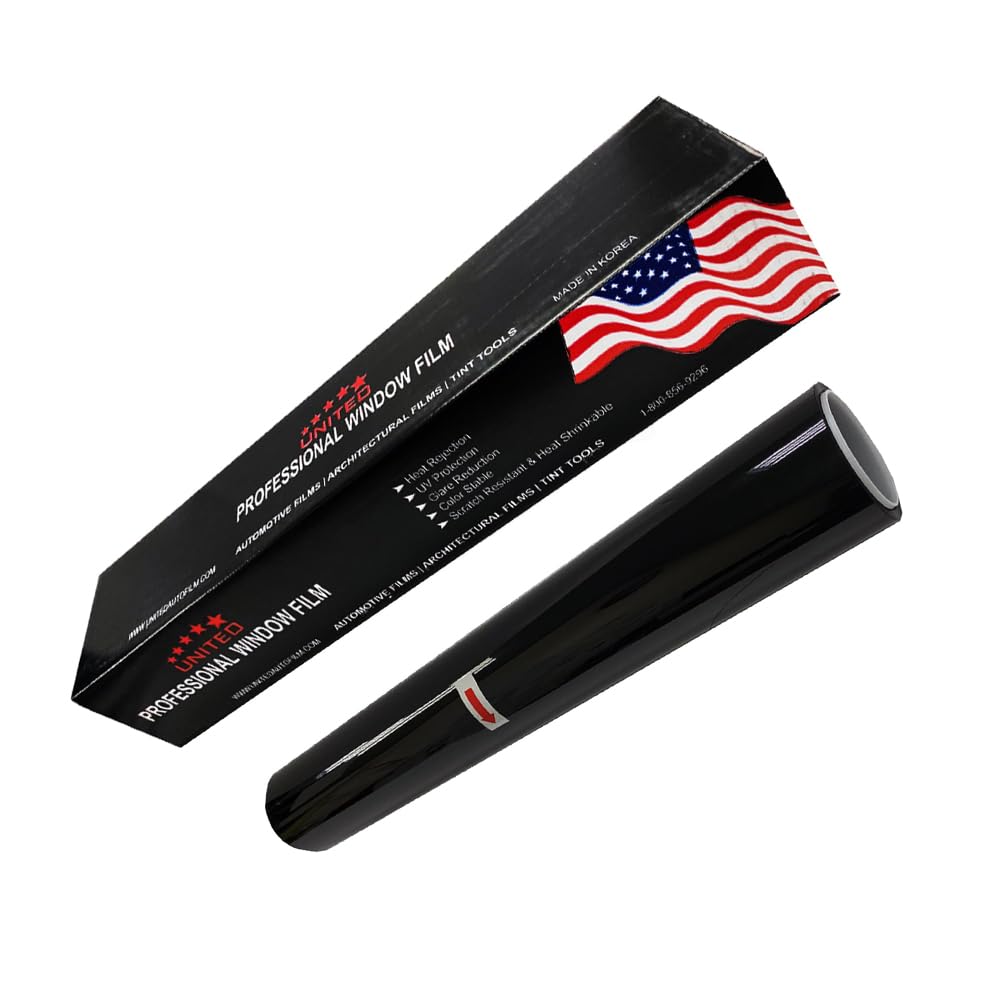 United Window Tint 20" in 100'Ft Nano Carbon Film 2Ply Charcoal 5% VLT - Clear PET Privacy Window Tint for Car, Home, Blocks UV/IR Rays, Reduce Heat & Glare- Adhesive Film - Lifetime Color Stability