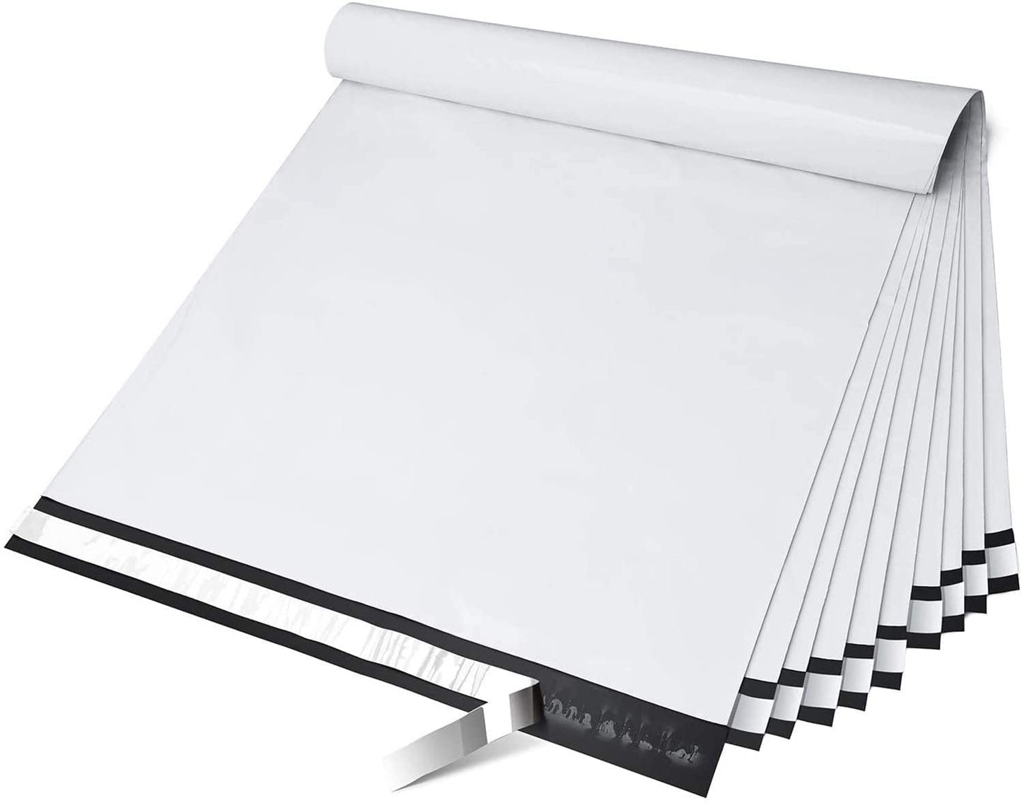 Fuxury Large Poly Mailers 24x24 Inch 100 Pcs, Waterproof Shipping Bags for Clothing, Strong Adhesive Shipping Envelopes for Small Business Suppliers, Self Seal Mailers Poly Bags Mailing Bags White