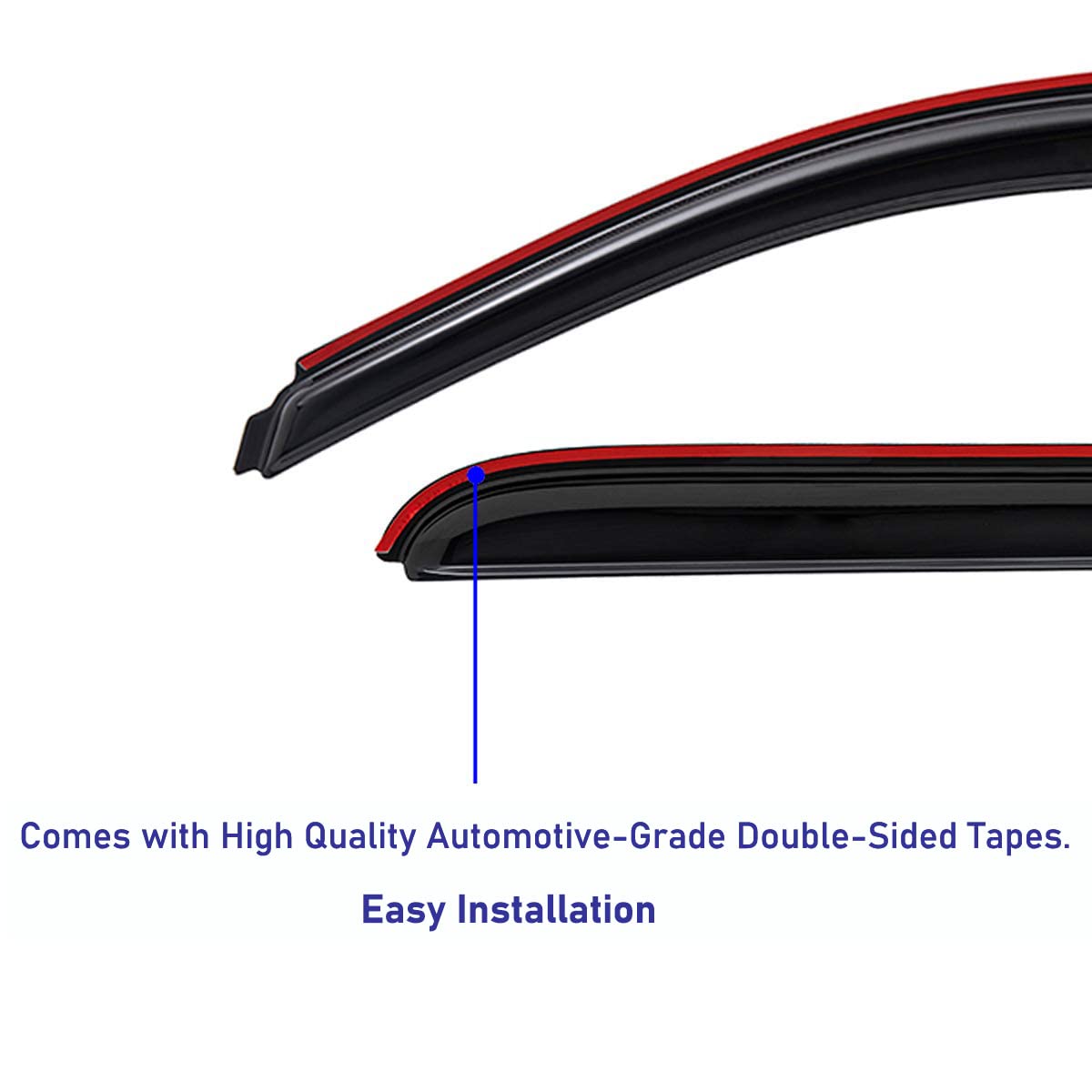 Lightronic 194101 Extra Durable Clip-on In-Channel Auto Vent Window Visors, Fits 2009-2010 Dodge Ram 1500, 2011-2018 Ram 1500, 2019-2024 Ram 1500 Classic, Quad Cab, UV-Protect Rain Guard, Smoke, 4-Pcs