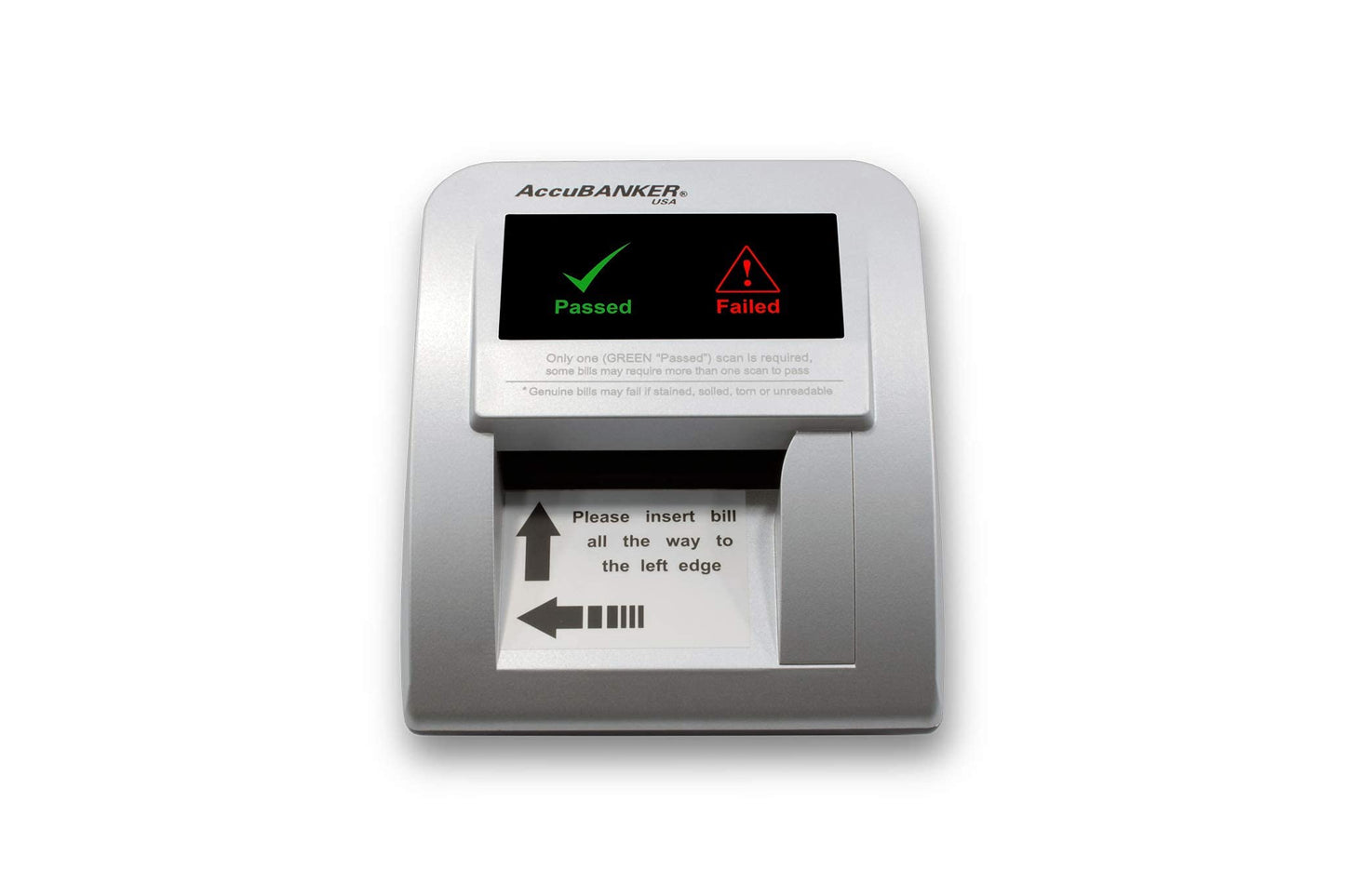 AccuBANKER D470 Quadscan 4-Way Orientation Counterfeit Bill Detector with UV, MG, IR, WM, Image, Length, Spectrum 7-Point Counterfeit Detection Methods - Optional Battery for Portable Use (No Battery)