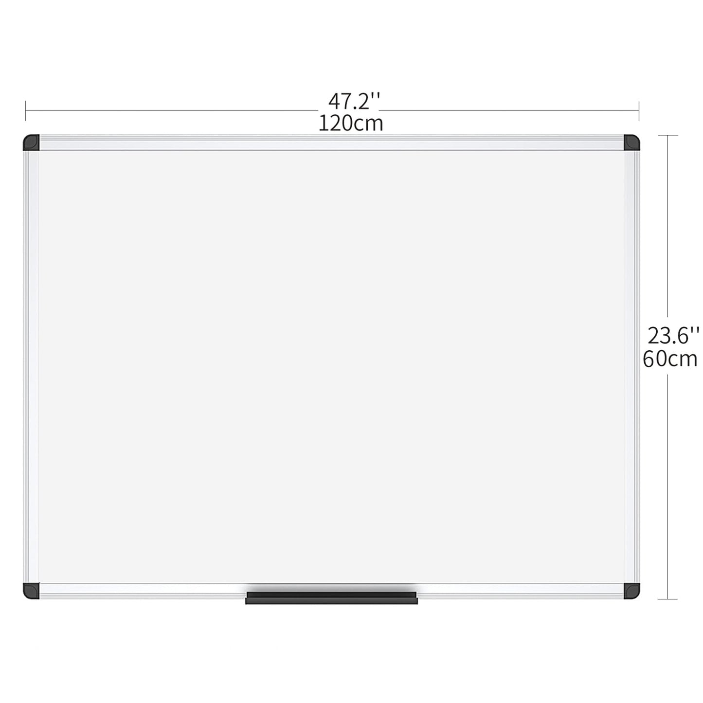 VIZ-PRO Magnetic Dry Erase Board, 48 X 24 Inches, Silver Aluminium Frame