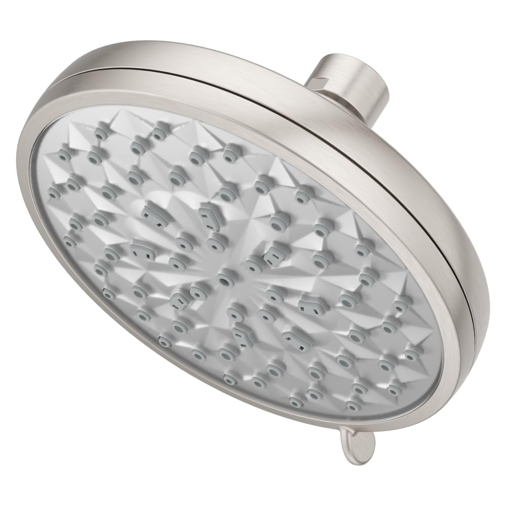 Pfister HydroFuse Shower Head, Shower Arm Not Included, 6-Function, 2.5 GPM, Spot Defense Brushed Nickel Finish, 015HF01GS