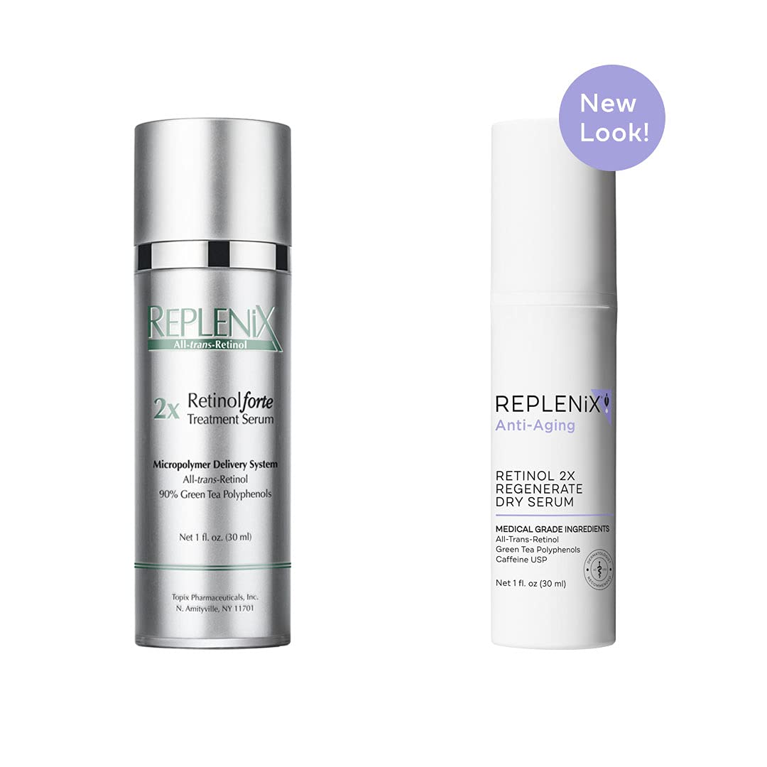 Replenix Anti-Aging Retinol 2X Regenerate Dry Serum, Medical-Grade Quick-Drying Face Serum for Mature Skin (1 fl. oz)
