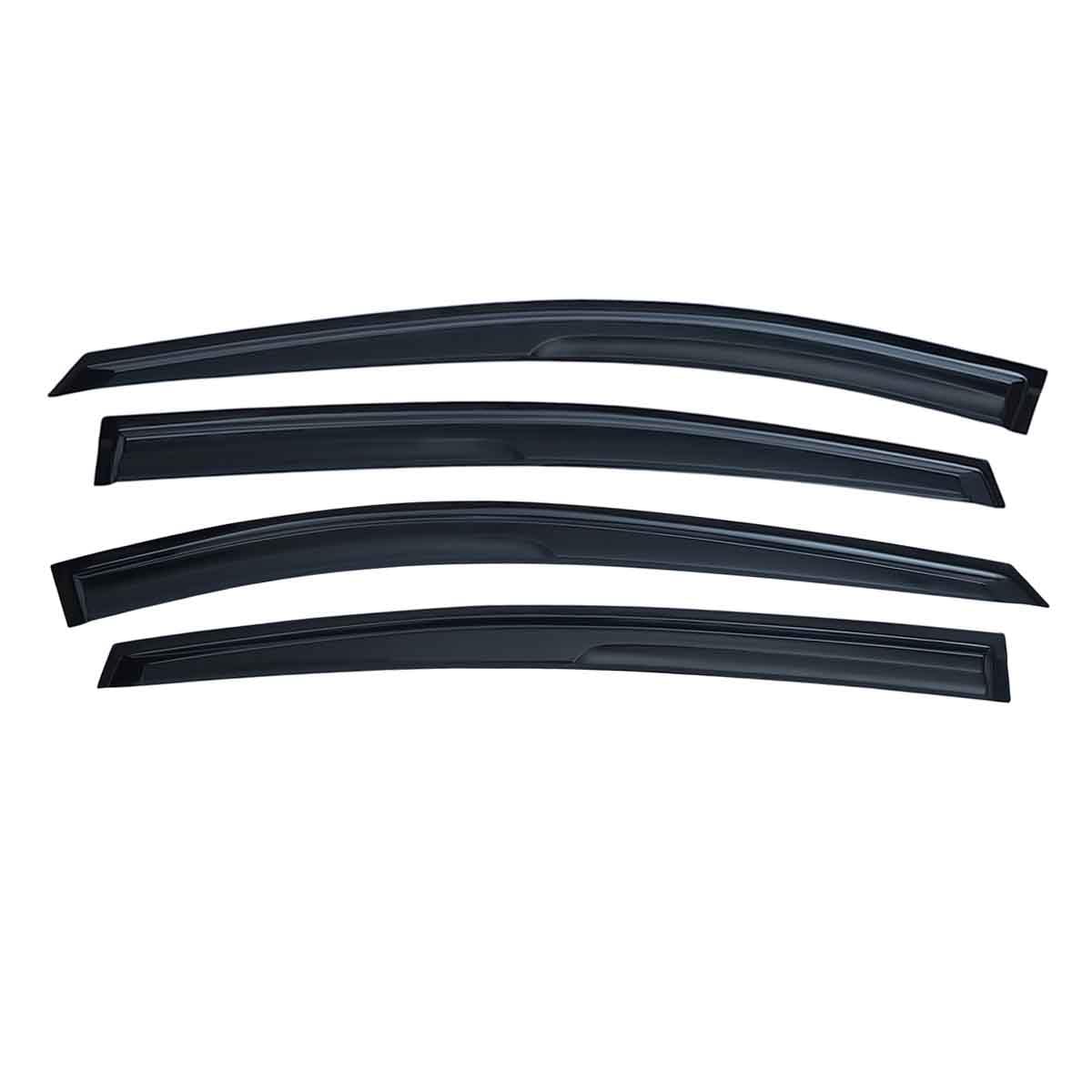 Lightronic Extra Durable Outside Mount Auto Vent Window Visor, Fits 2020-2025 Nissan Versa Sedan (S/SR/SV), UV Protection Rain Guard, Smoke Original Wind Deflector, No-Drill Easy Install, 4-Pcs