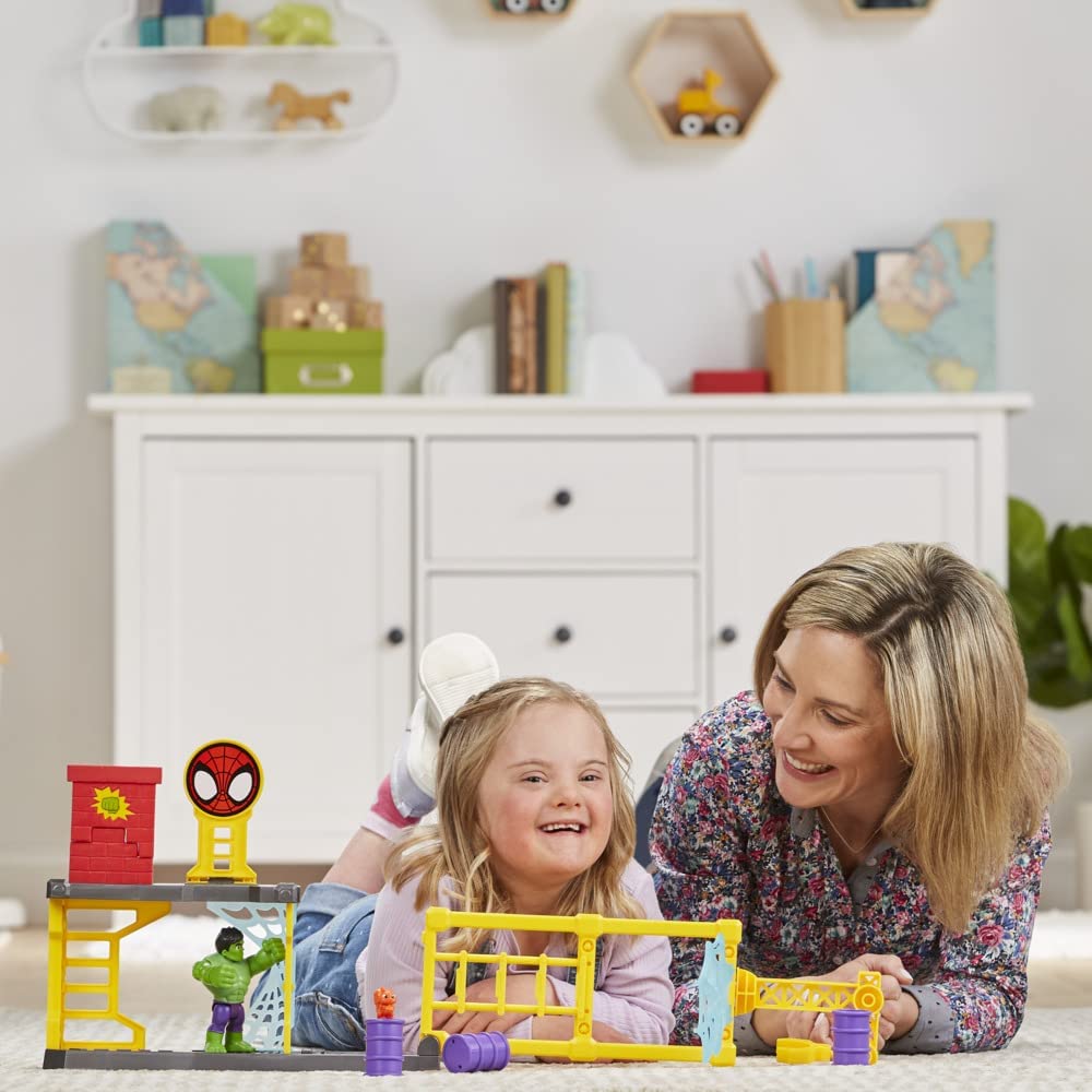 Marvel Spidey and His Amazing Friends Hulk’s Smash Yard Preschool Toy, Hulk Playset with Toppling Tower and Smash Wall, Kids Ages 3 and Up (Amazon Exclusive)