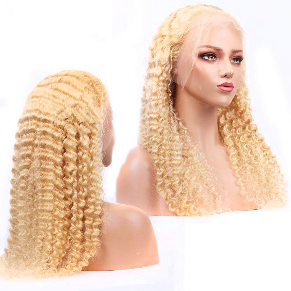 613 Lace Front Wig with 13x6 Transparent Deep Wave Lace - 180 Density, Free Part, Bleached Knots, Baby Hair - 613 HD Lace Frontal Wig for Women