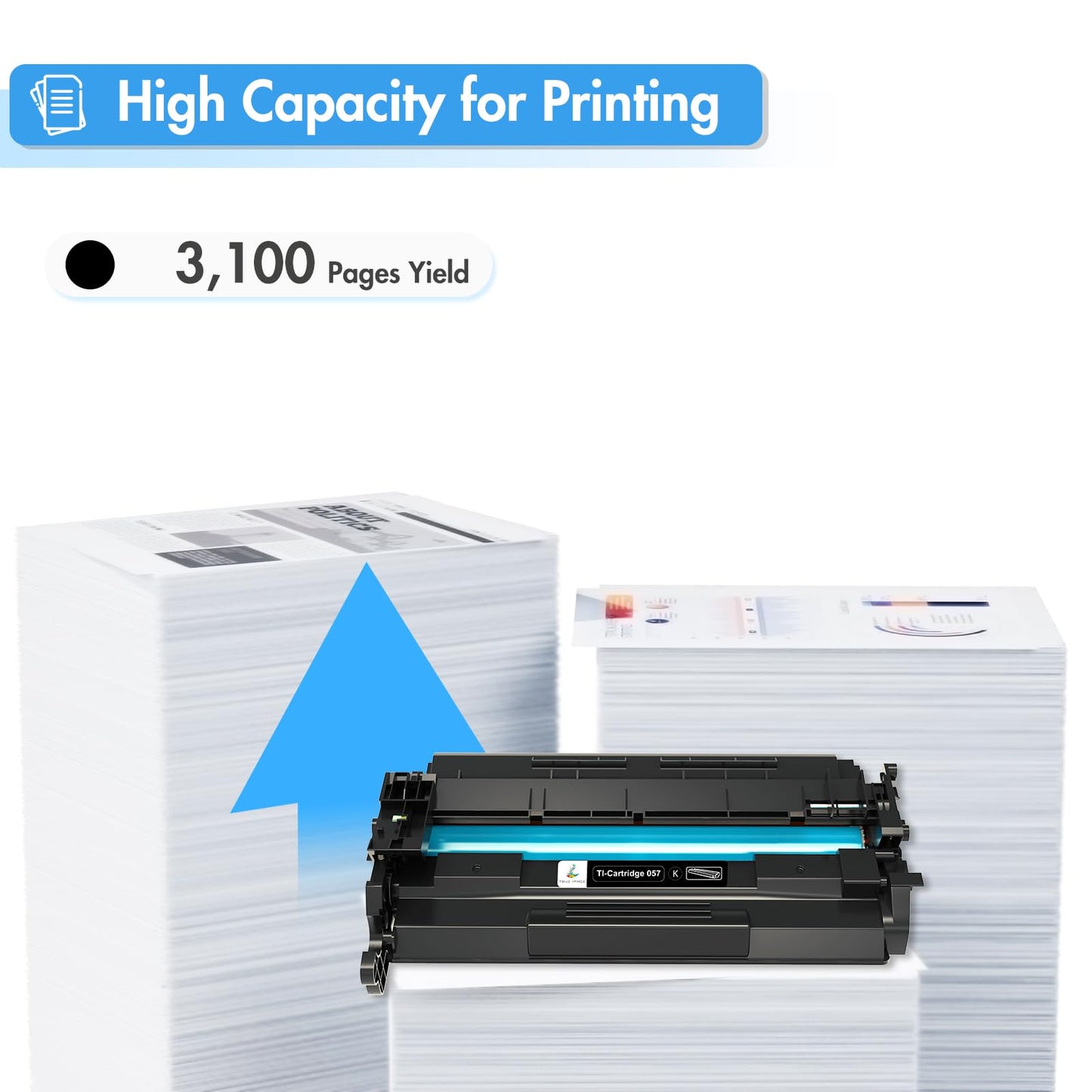 TRUE IMAGE Compatible Toner Cartridge Replacement for Canon 057 057H CRG-057 Work with ImageCLASS MF445dw MF448dw LBP226dw LBP227dw LBP228dw MF449dw MF445 Laser Printer Ink (Black, 2-Pack)