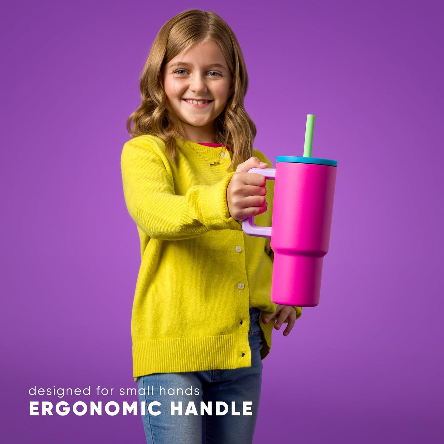 Simple Modern Disney Kids 24 oz Tumbler with Handle and Silicone Straw Lid | Spill Proof and Leak Resistant | Stainless Steel Bottle | Gift for Kids Boys Girls | Trek Collection | Princess Dreams