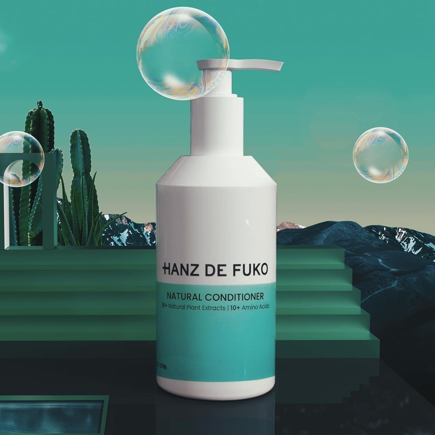 Hanz de Fuko Premium Natural Conditioner – Sulfate and Paraben Free – Fights Dandruff and Scalp Irritation – 16+ Natural Plant Extracts, 8 oz.
