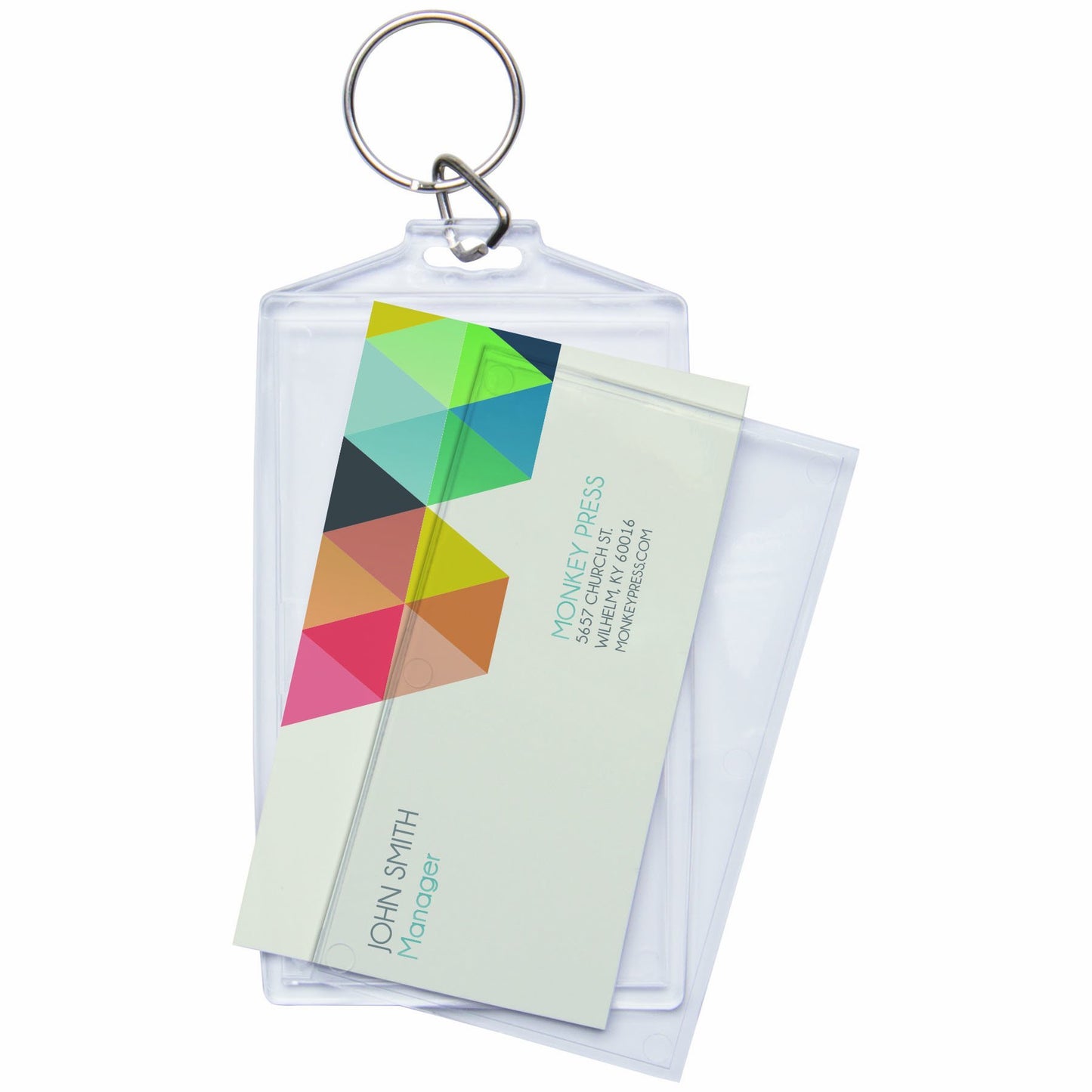 Snapins Acrylic Photo Snap-in Business Card Size Keychain - Pack of 25
