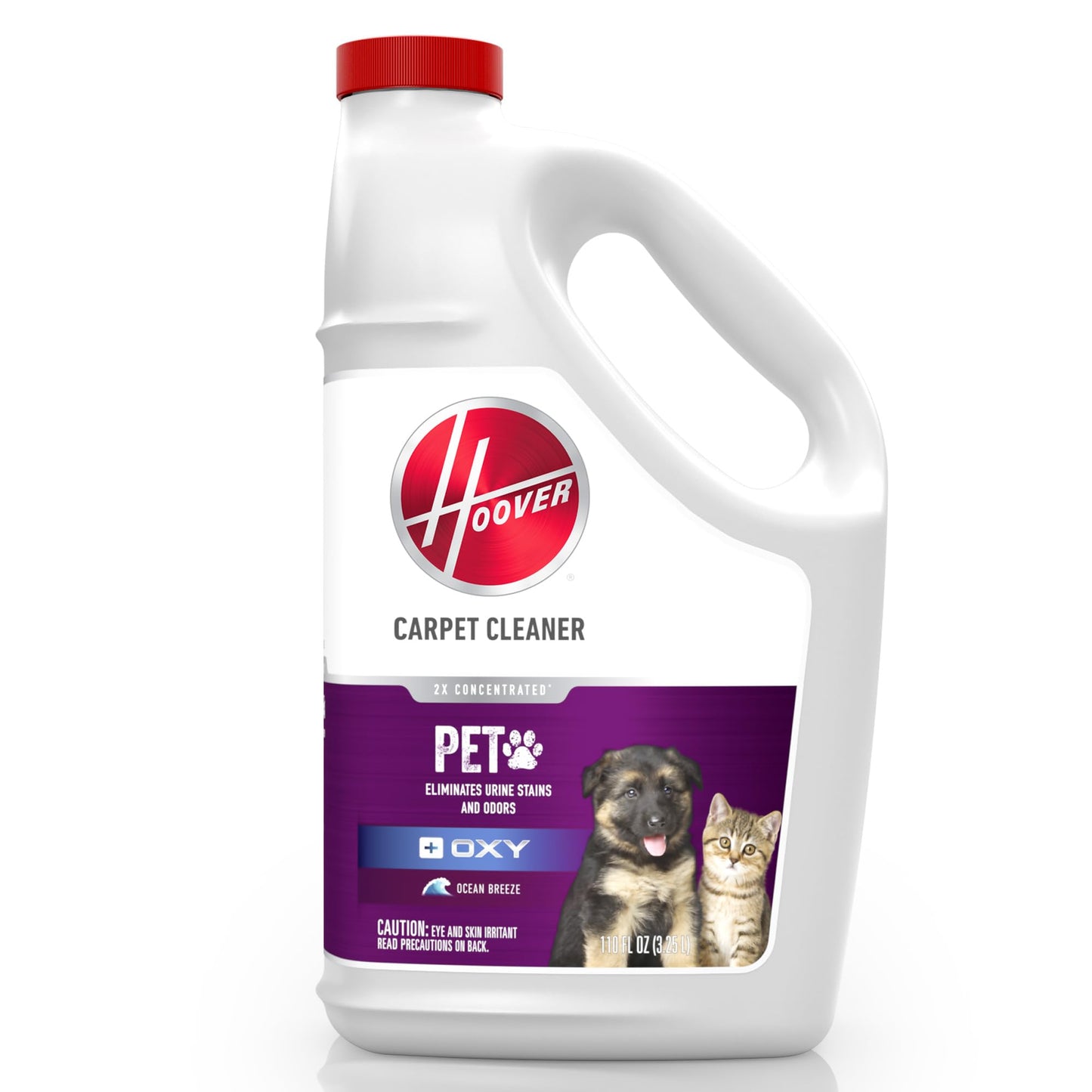 Hoover Oxy Pet Carpet Cleaner Solution, 116 oz., Ocean Breeze Scent, Deep Cleaning Carpet Shampoo Solution, Eliminates Urine Stains and Odors, Pair with Hoover Carpet Cleaner Machine
