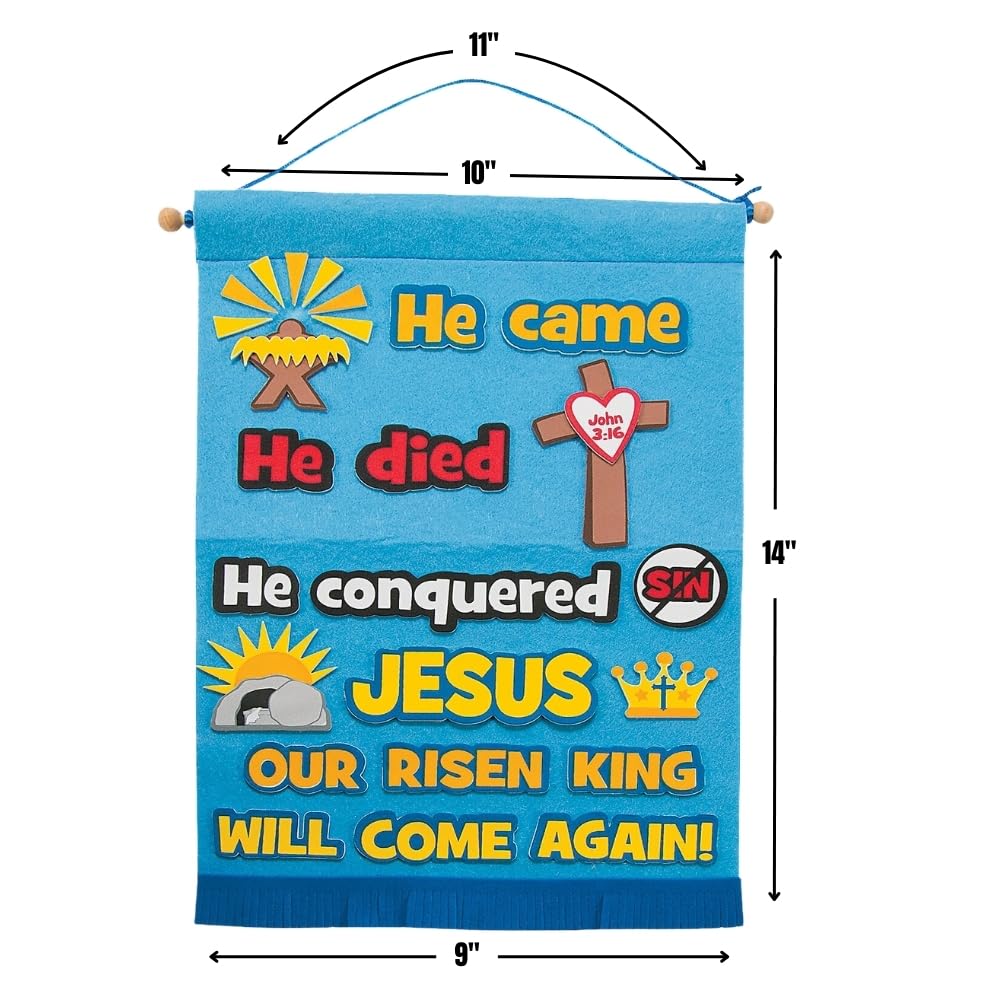 Fun Express Life of Christ Felt Sign Kit - Creative DIY Craft Kids Religious Educational Activity for Sunday School Home Projects & Holiday Fun Perfect for Family Bonding Spiritual Learning - 1 Piece