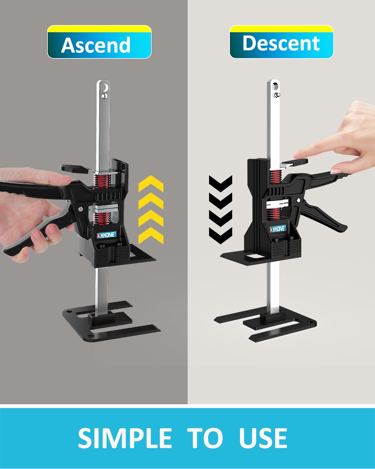 XKONE Labor Saving Arm Jack(2 Pcs),Multi-Function Height Adjustment Lifting Device with Storage Case,Suitable for Door Panel Lifting,Wall Tile Locator,Cabinet Jack and Board Lifter etc.