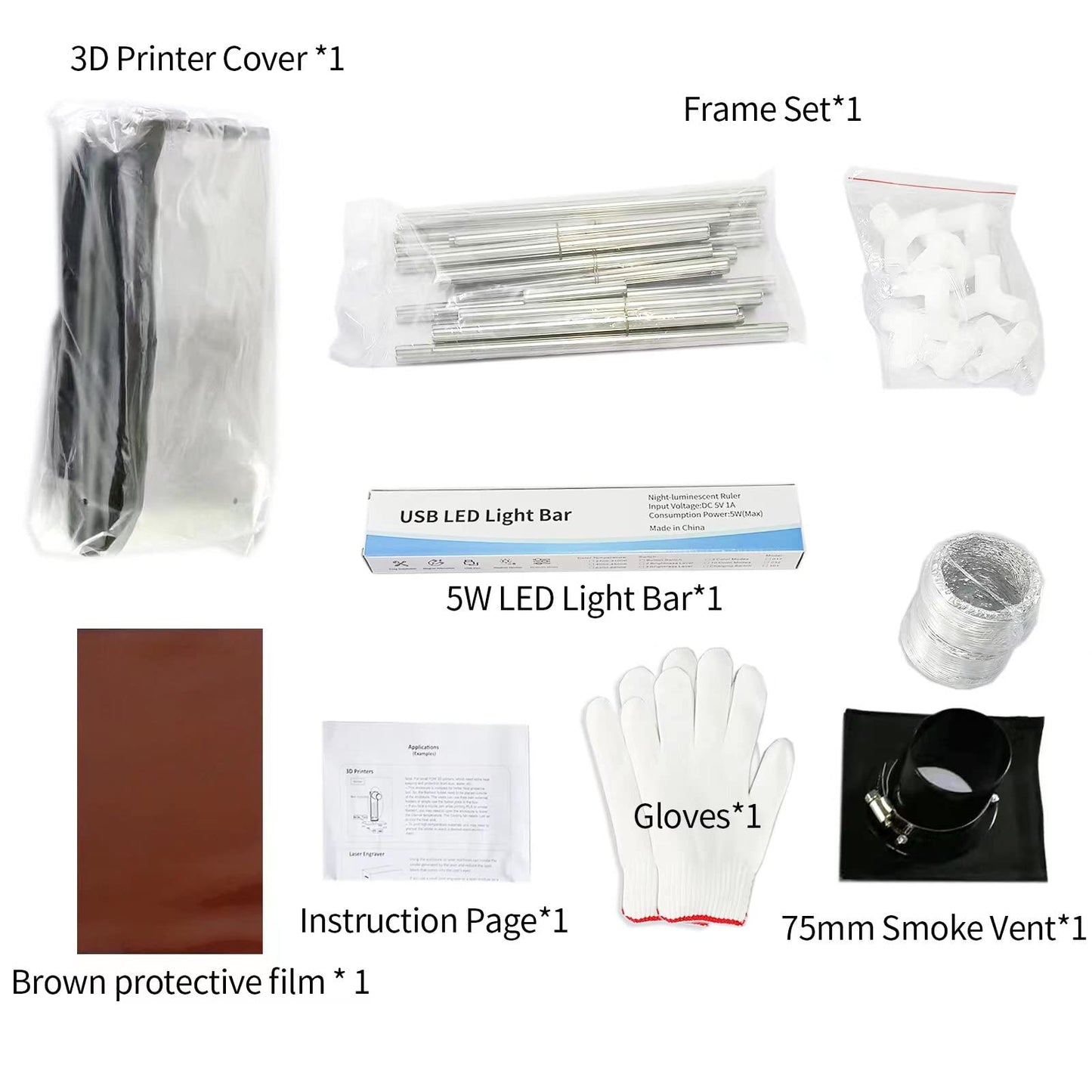 3-in-1 Multifunctional 3D Printer Enclosure Laser Engraver Eye Protective Shield Cover Resin 3D Printer Fireproof Tent with Fume Extractor Smoker Absorber Filament Dryer Dust Cover (3in1 Tent)