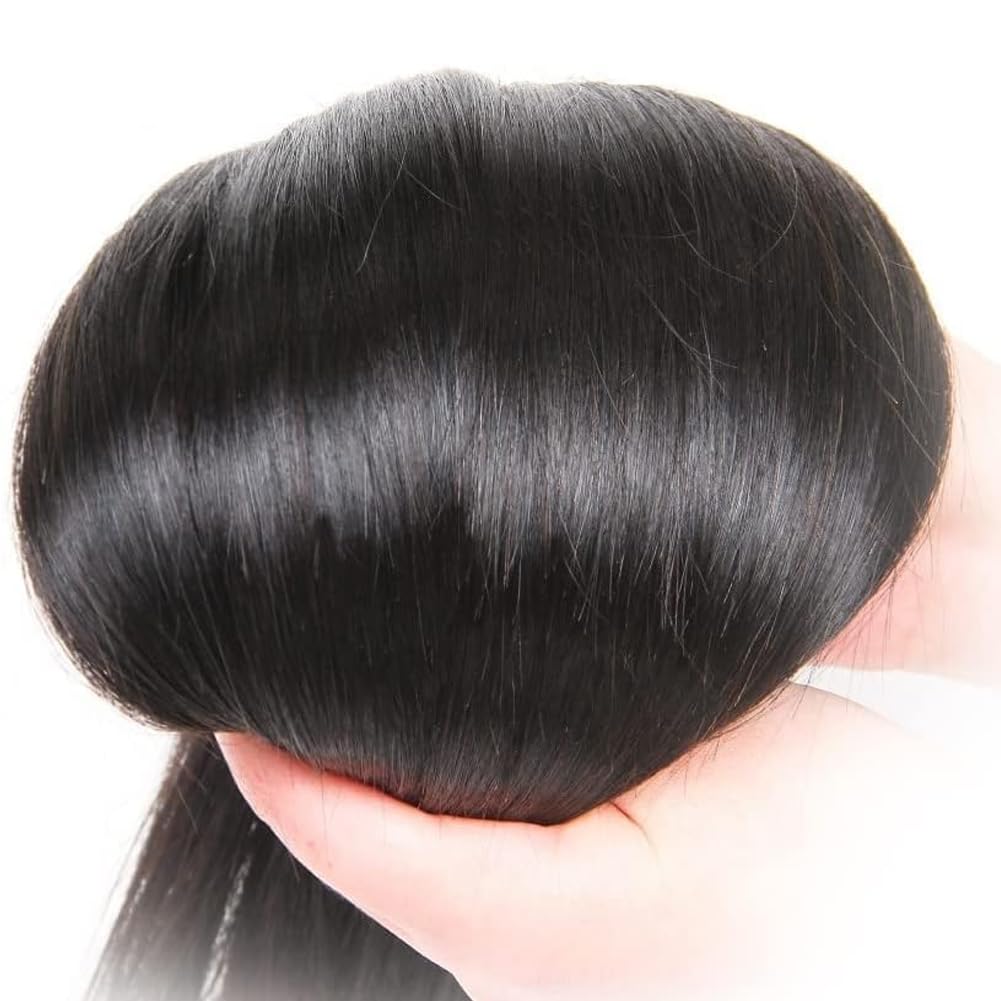 Feibin Straight Human Hair Bundles 14 14 14 Inch Trippy Hair Bundles Human 100% Brazilian Unprocessed Raw Hair Bundles Weave Bundles Human Hair Extensions For Black Women Natural Color
