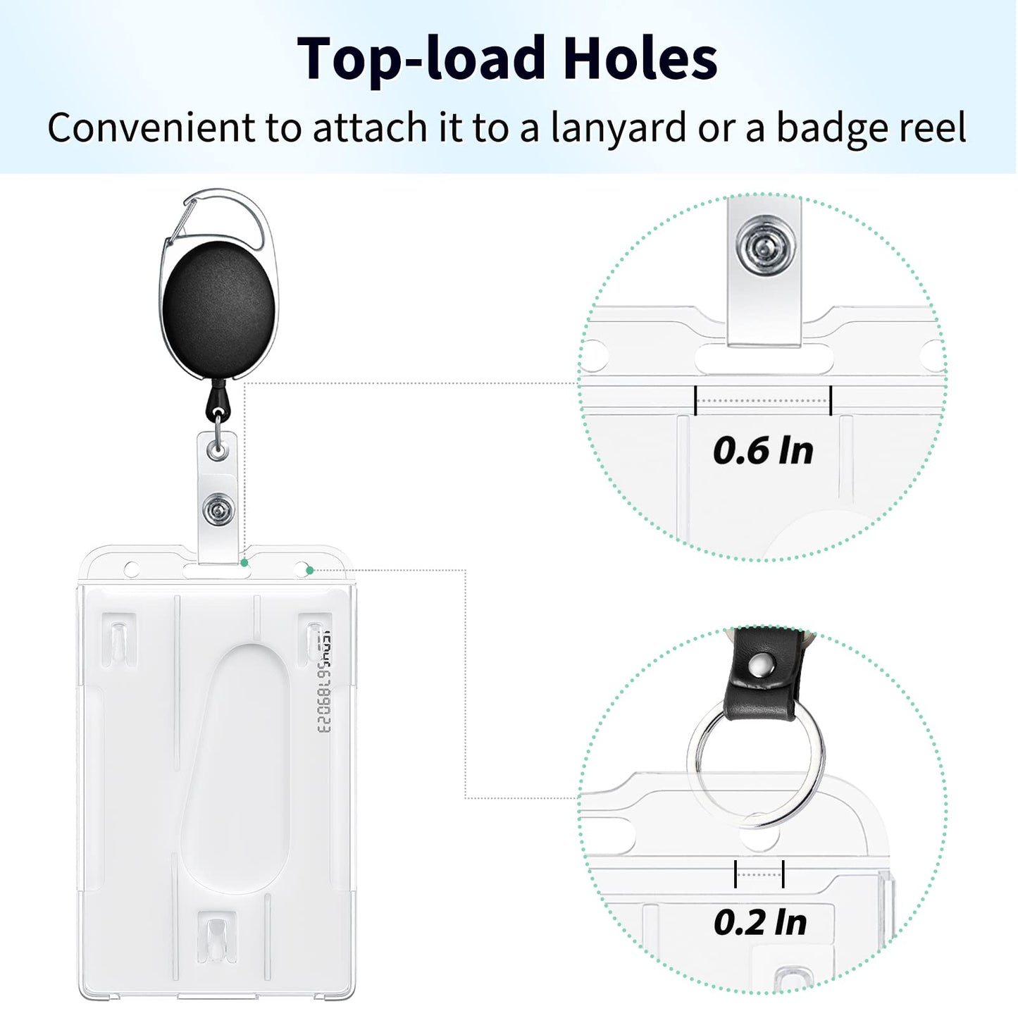 Pawfly 50 Pack Vertical 2-Card Badge Holder with Thumb Slot Hard Transparent PC Case Protector for Office School IDs Credit Cards Driver’s Licenses and Passes
