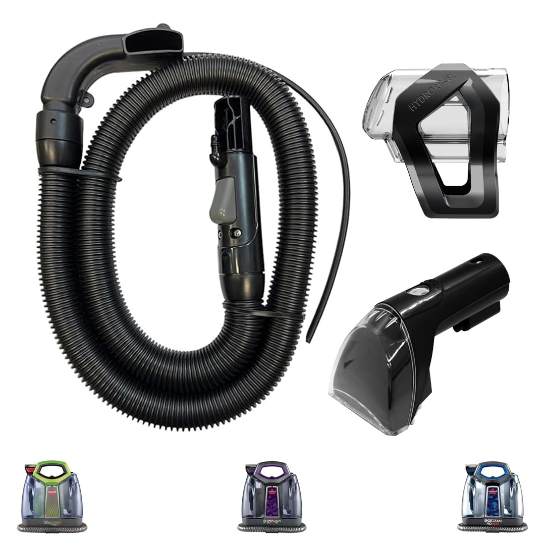 (Upgraded 2025) Flexible Replacement Hose with 3" Tough Stain Brush & Self-Cleaning Tool for Bissell Little Green & SpotClean Carpet Vacuum Cleaners, Fits Models 2694, 2513, 5207, 4720M Series & More
