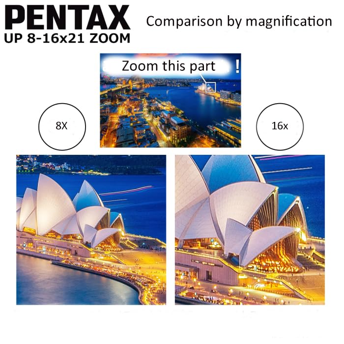 Pentax UP 8-16x21 Green Binoculars (Green) Fully-multi coating Zoom Tripod socket provide