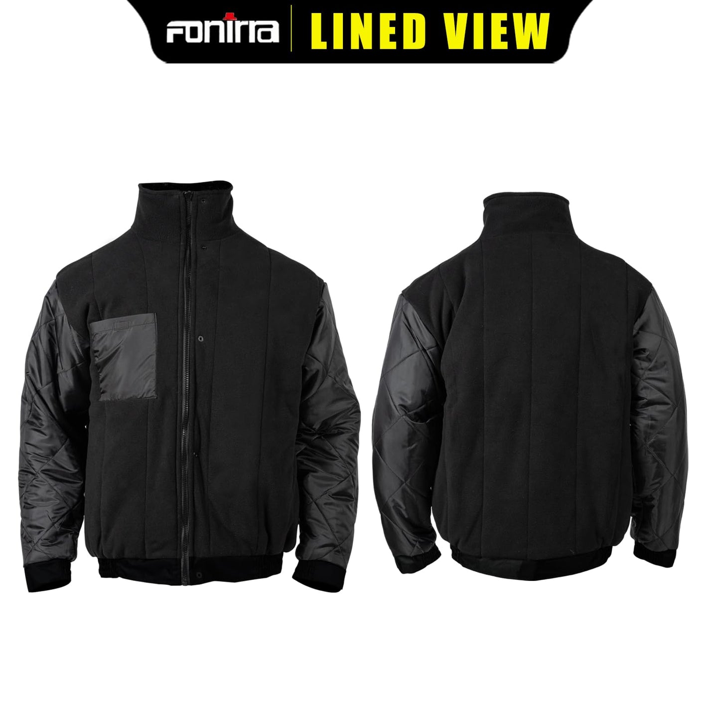 FONIRRA High Visibility Safety Jackets for Men with Fleece Liner, ANSI Class 1 Reflective Waterproof Bomber Jacket