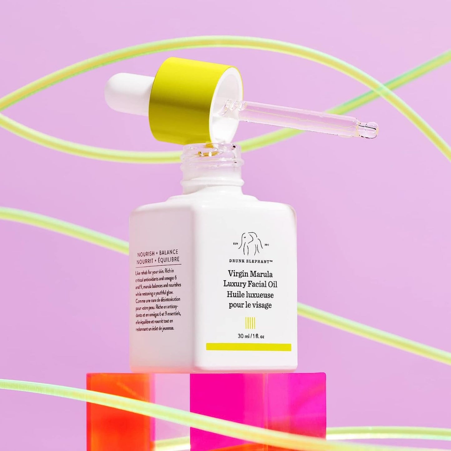 Drunk Elephant Virgin Marula Luxury Facial Oil - Vegan Anti-Aging Skin Care and Face Moisturizer (15 mL / 0.5 Fl Oz)