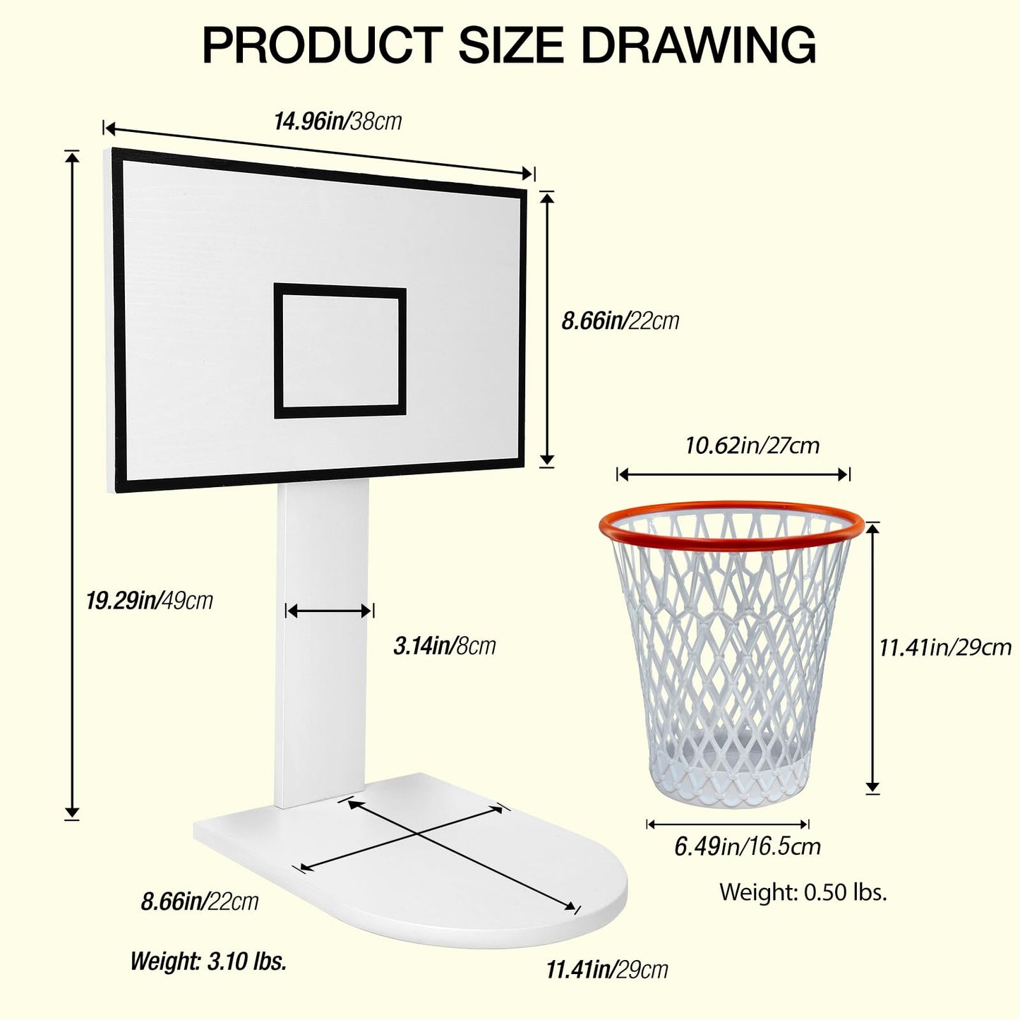 Basketball Hoop Wastebasket Set (Including 1pc Basketball Trash Can)Basketball Trash Can for Boys Room Decor- Christmas Gift for Boys-Garbage Can for Basketball Party and Basketball Gift,Easter basket