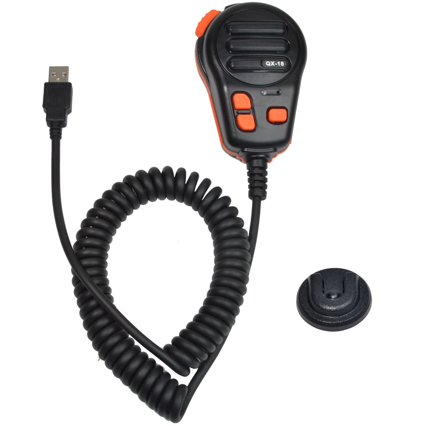 HYSHIKRA USB-A Microphone, Mic PTT and Programmable Key for American Truck Simulator, PC, Laptop, Cellphones, PC Game w/Microphone Holder and Programming Software(with Speaker Function)