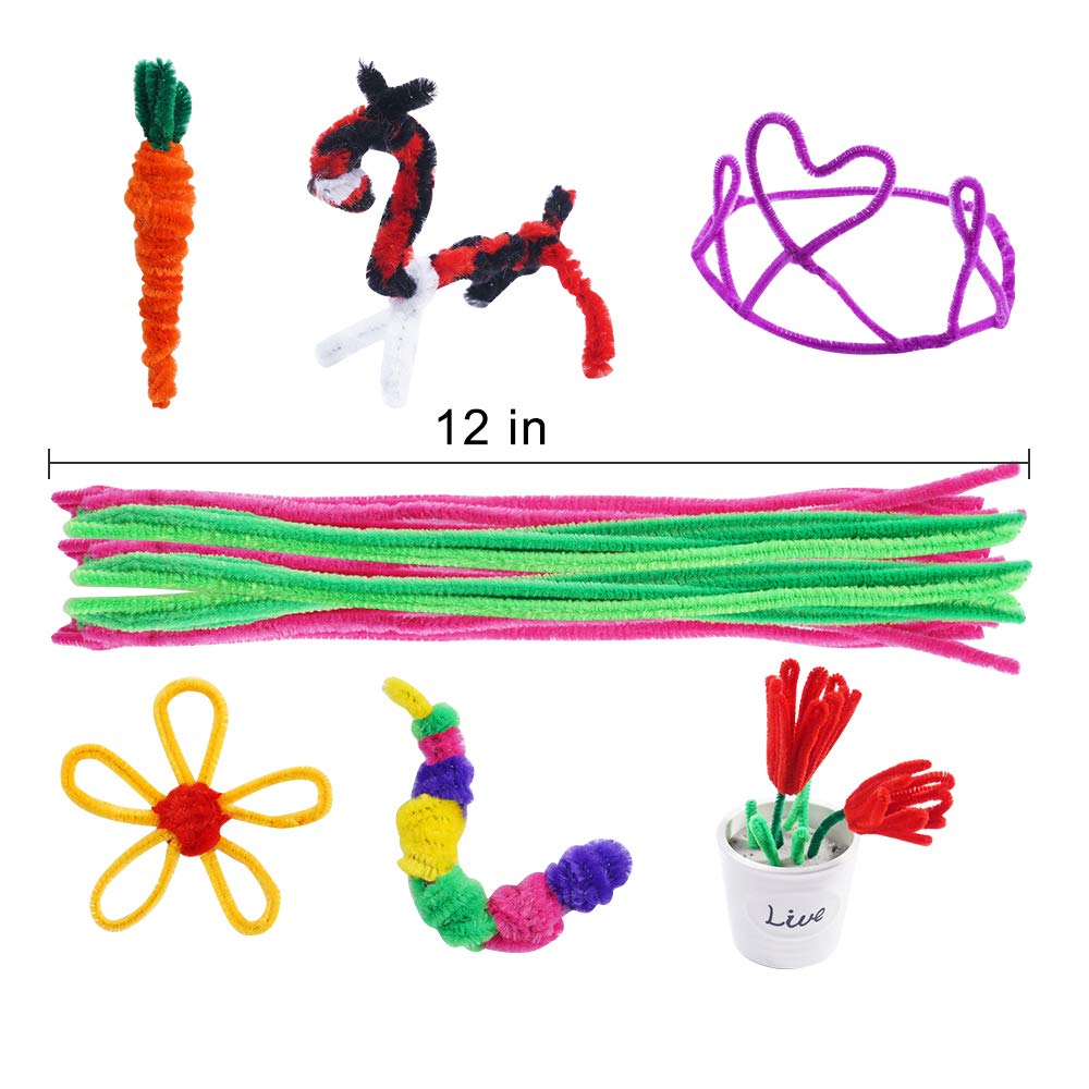 1600 Pieces Pipe Cleaners in 32 Colors Chenille Stems for Home and School DIY Art Crafts (0.23 x 11.8 Inches)