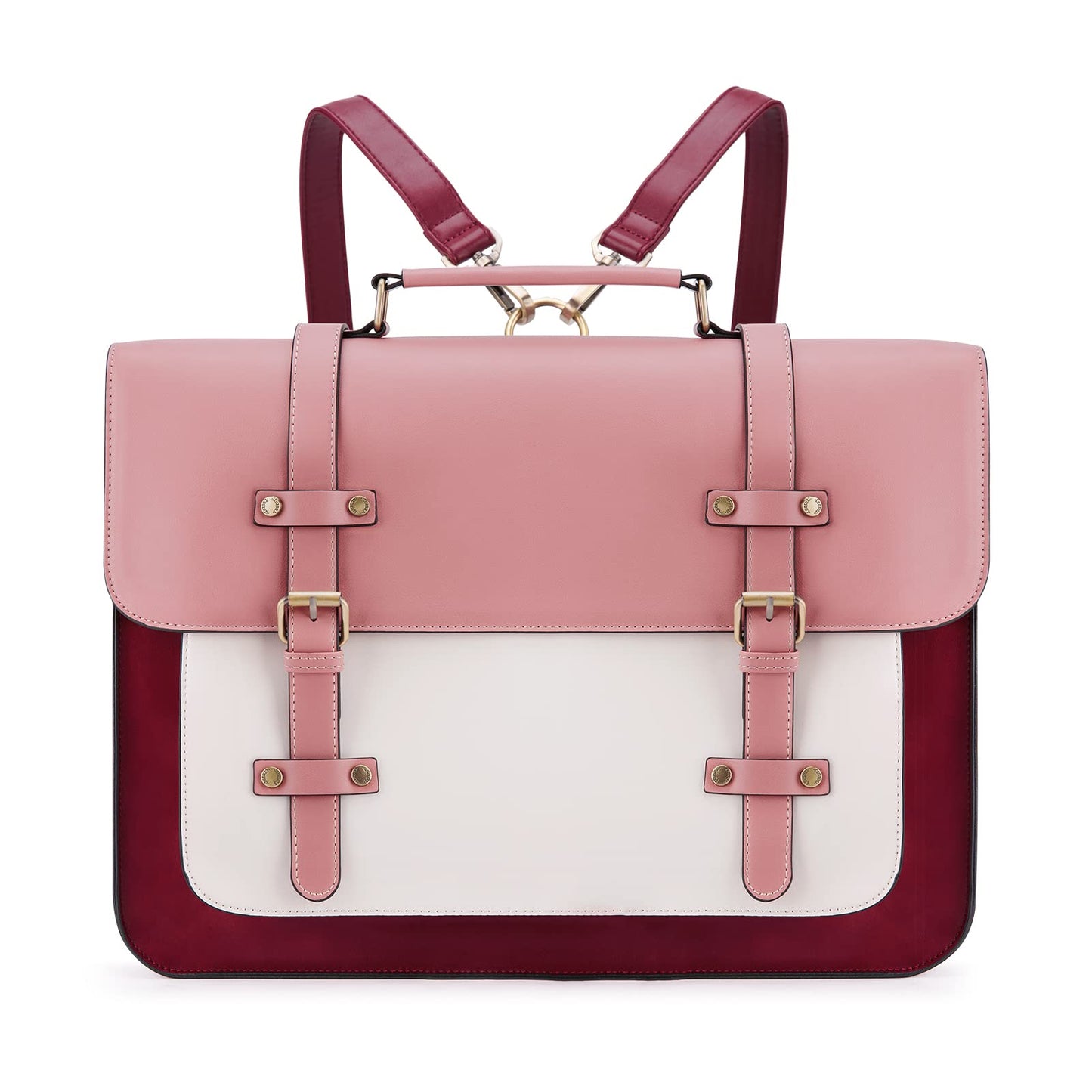 ECOSUSI Laptop Bag for Women Vegan Leather Messenger Purse Fashion Briefcase Backpack 15.6 inch Computer Satchel Handbag