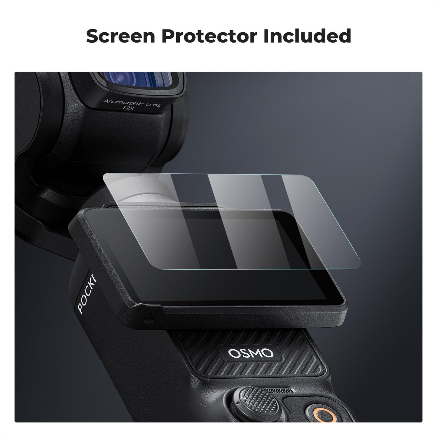 K&F Concept 1.2X Anamorphic Lens Compatible with DJI Osmo Pocket 3, Blue Streak Effect Widescreen Cinematic Lens, Magnetic Attach/Multi-Coated/Optical Glass