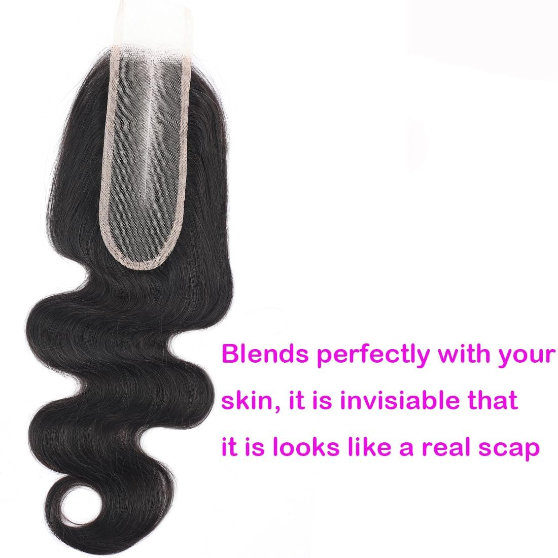 2x6 Human Hair HD Transparent Lace Closure Body Wave Skinlike 20inch 100% Virgin 2x6 Human Hair Middle Part Kim K Closure Brazilian 2x6 Body Wave HD Closure Natural Black glueless pre plucked bleached