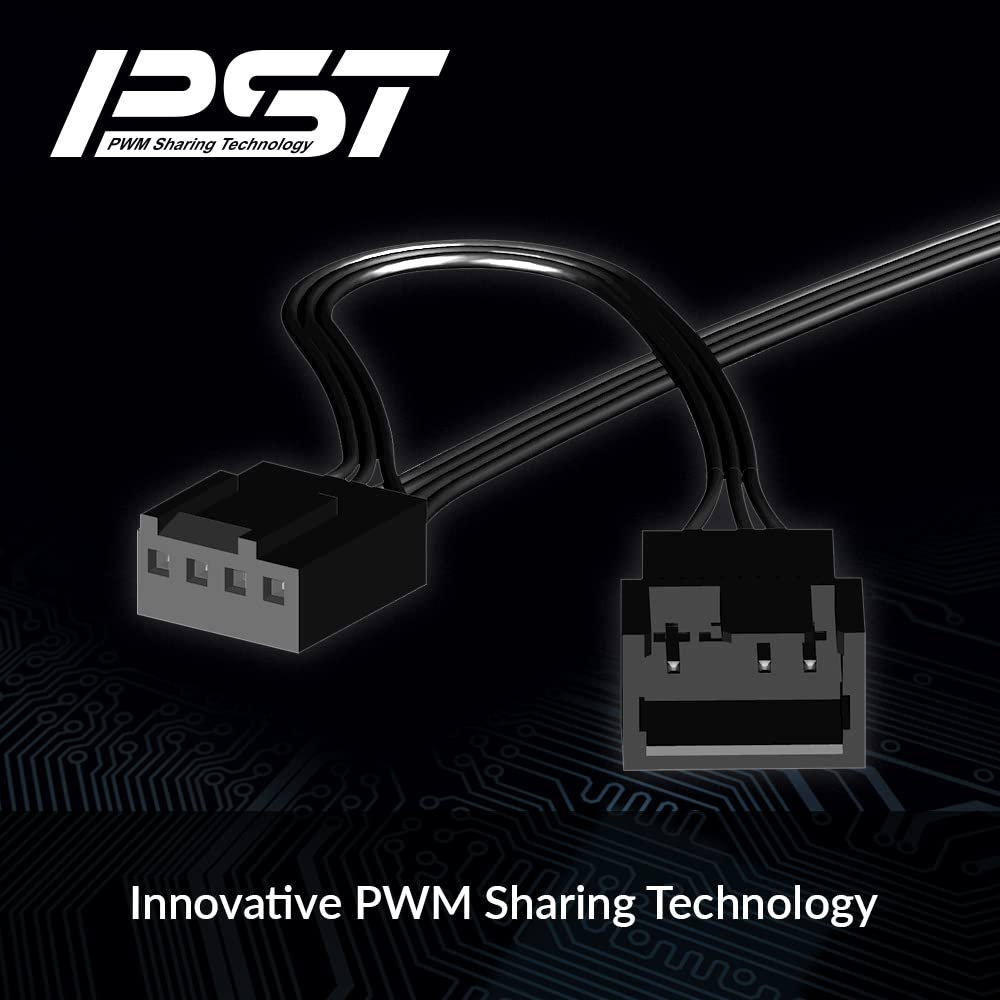 ARCTIC P12 PWM PST (5 Pack) - 120 mm Case Fan, PWM Sharing Technology (PST), Pressure-optimised, Quiet Motor, Computer, 200-1800 RPM - Black