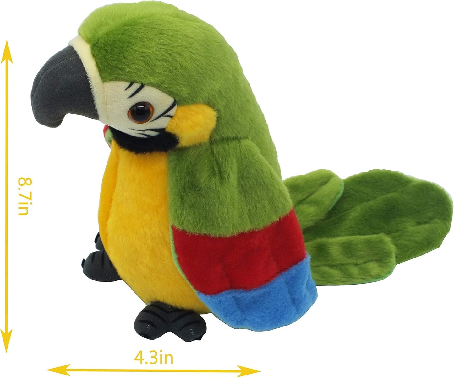 QDD Talking Parrot Repeats What You Say Mimicry Pet Toy Plush Buddy Parrot Children Gift (Green)
