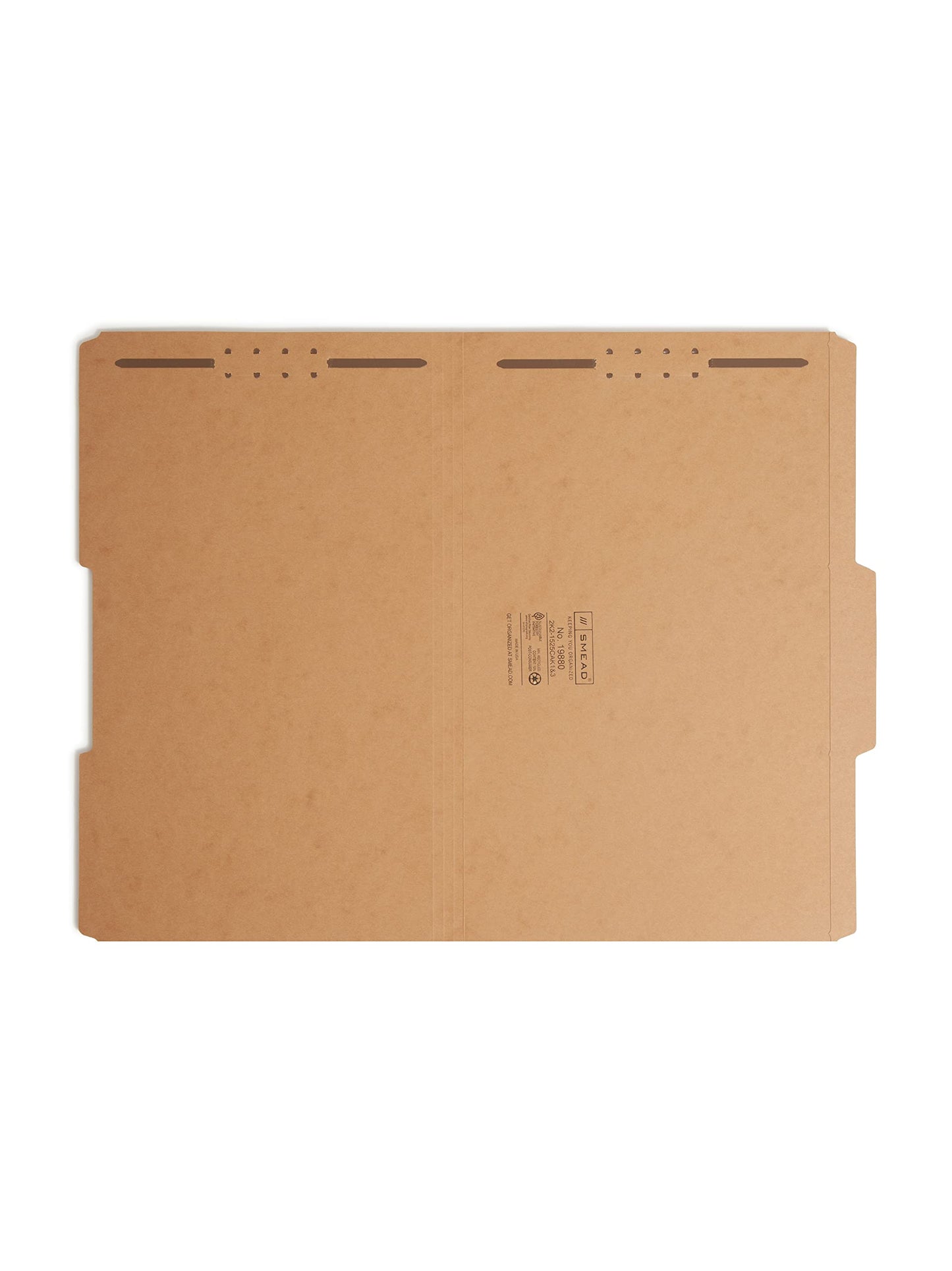 Smead Fastener File Folder, 2 Fasteners, Reinforced 2/5-Cut Tab Right of Center Position, Guide Height, Legal Size, Kraft, 50 per Box (19880)