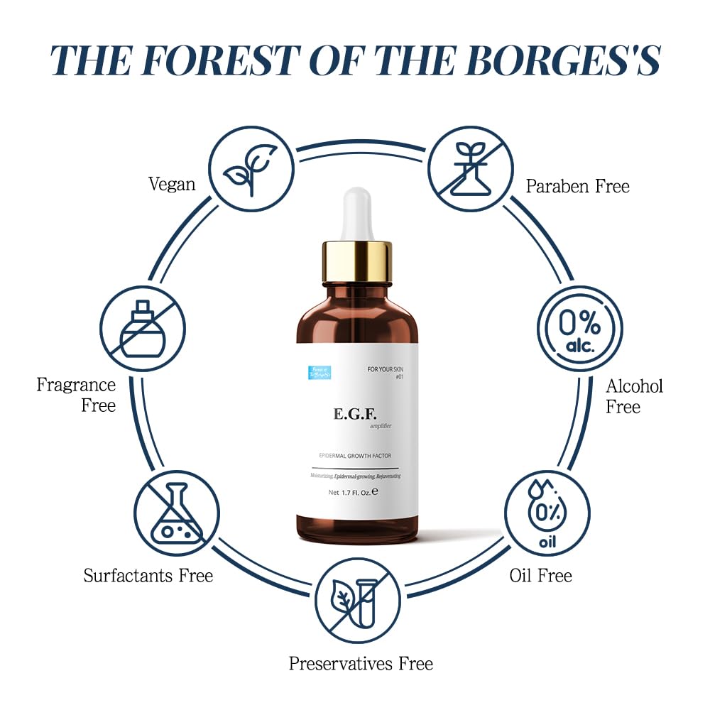 EGF Serum Epidermal Growth Factor 1.7 Fl. Oz. / 50ml / face serum cosmetic ingredients for skin serum korean egf growth factor egf ample after microneedling