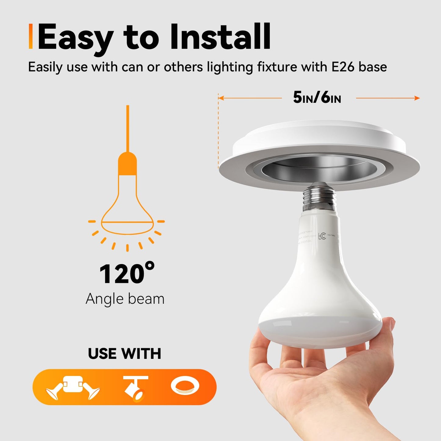 TJOY 24 Pack BR30 Led Bulb 65W Equivalent, Dimmable LED Flood Light Indoor, E26 Base, 2700K Soft White, 9W, 800 LM, Recessed Lighting Bulbs for Ceiling, Recessed Can, Living Room and Kitchen
