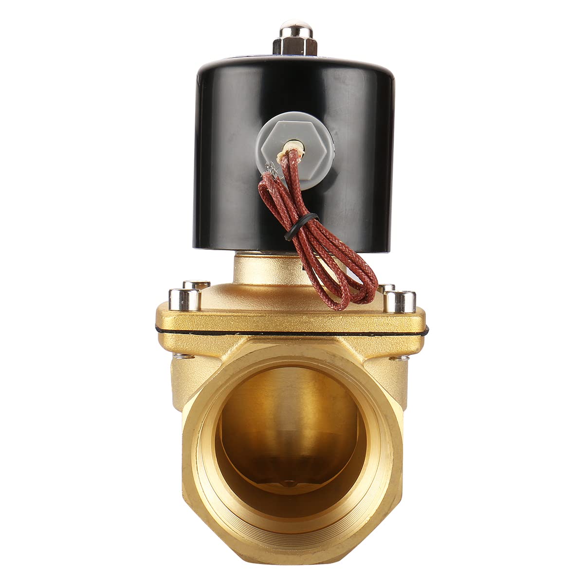 Baomain 2 inch AC 110V Brass Electric Solenoid Valve Water Air NC Valve 2W-500-50