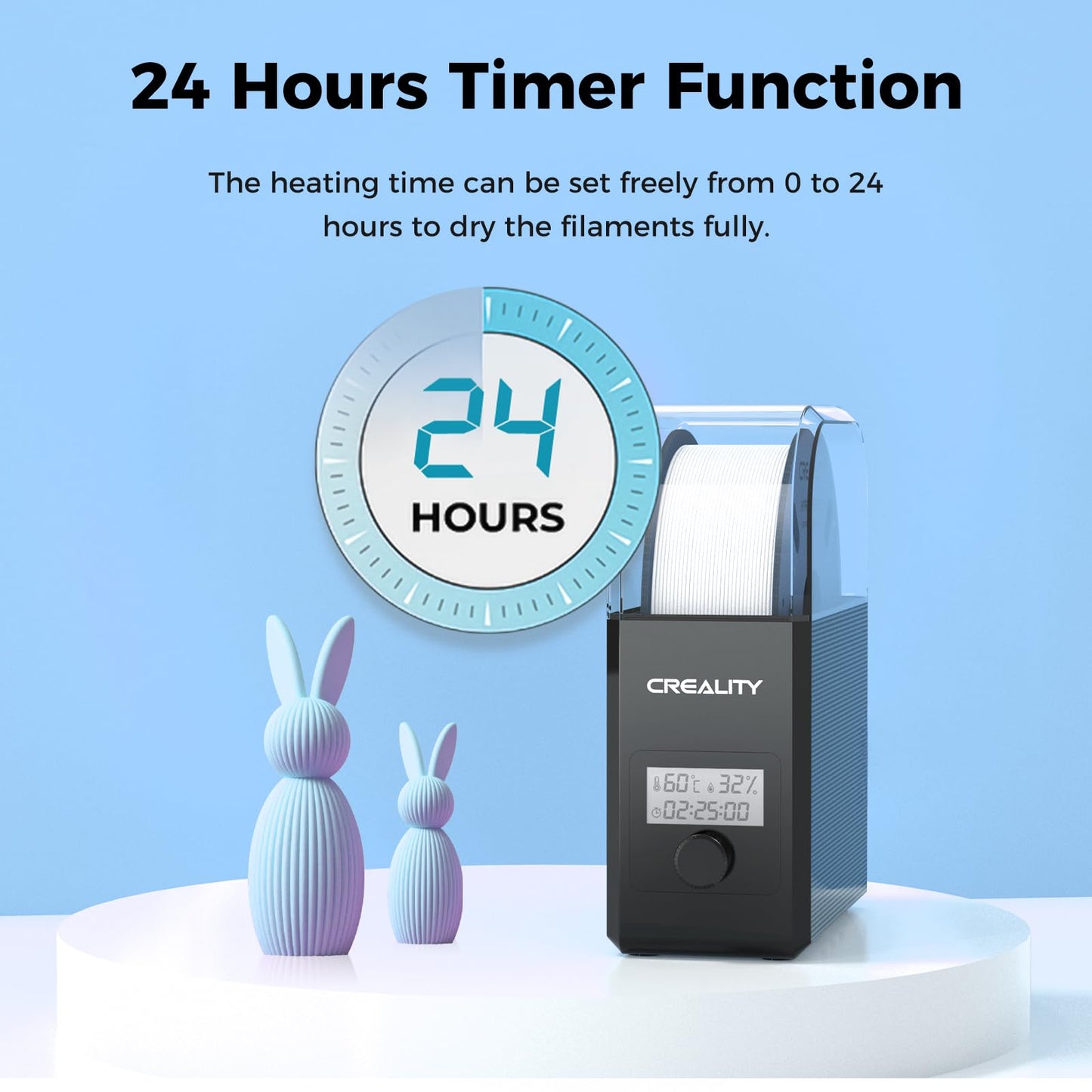 2025 Creality Filament Dryer Box Pro, Upgrade 3D Printer Filament Dryer Box with Fan, 360° Heating Filament Dehydrator Storage Box for 1.75/2.85mm PETG PLA TPU ABS Nylon