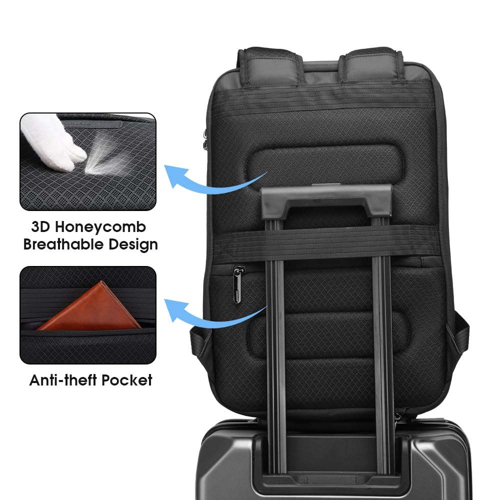 BANGE Laptop Anti-theft backpack Hard Shell Expandable Commute backpack can Hold 15.6 inch laptop for men and women